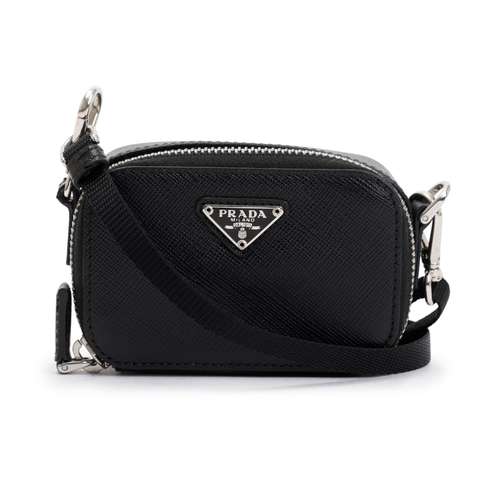 Prada Black Saffiano Leather Mini Pouch