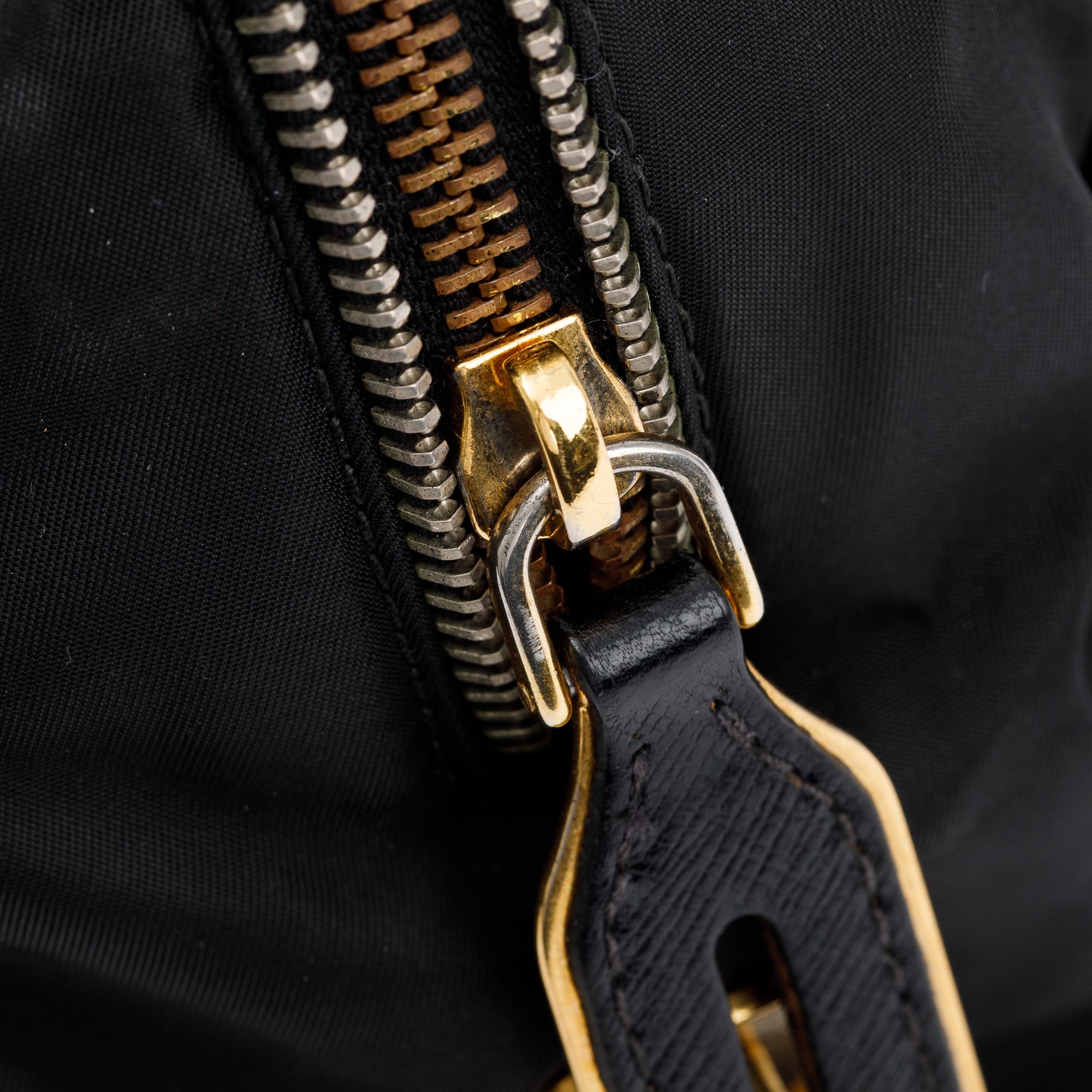 Prada Black Saffiano Leather & Tessuto Vernice Bauletto Frame Bag