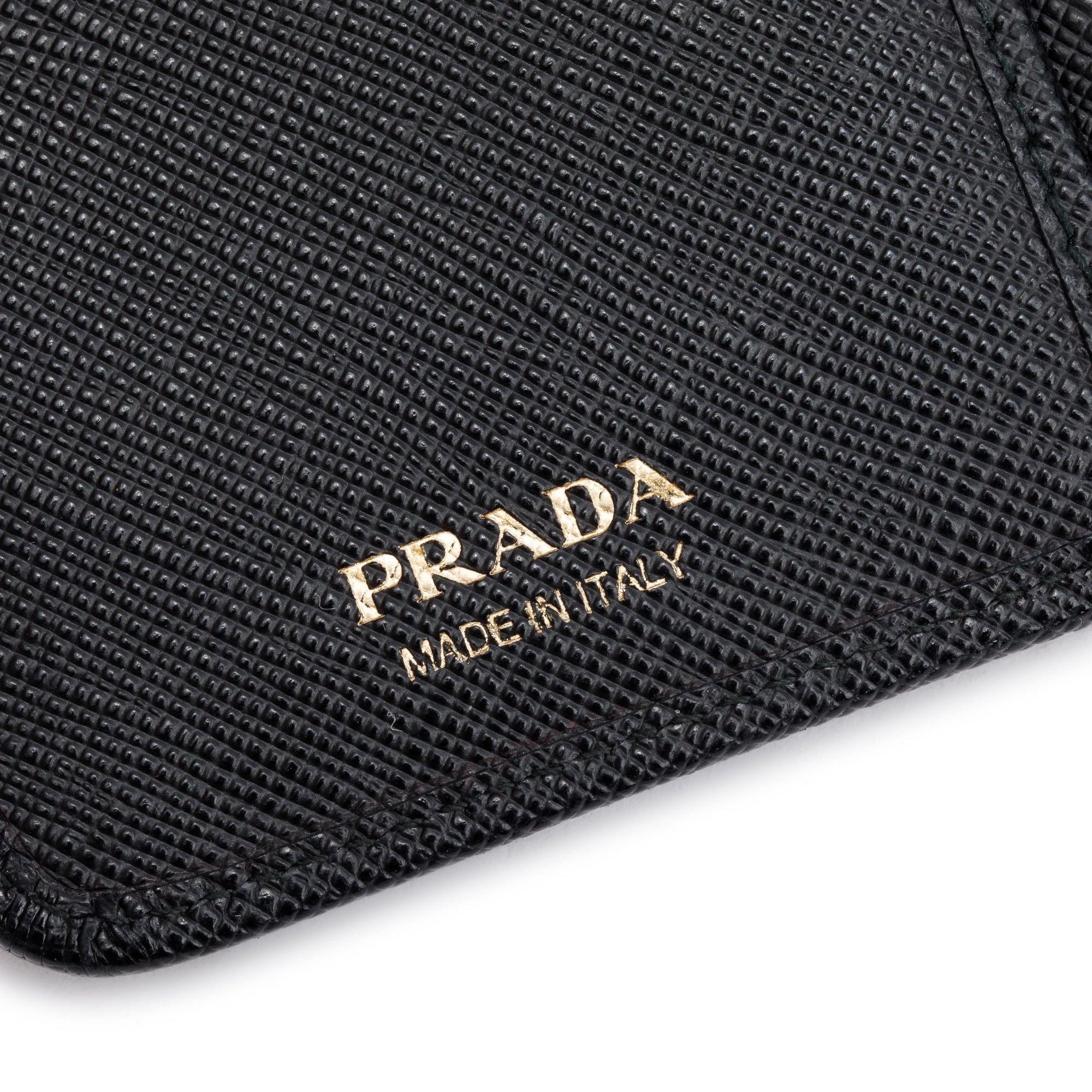Prada Black Saffiano Metal Compact Wallet