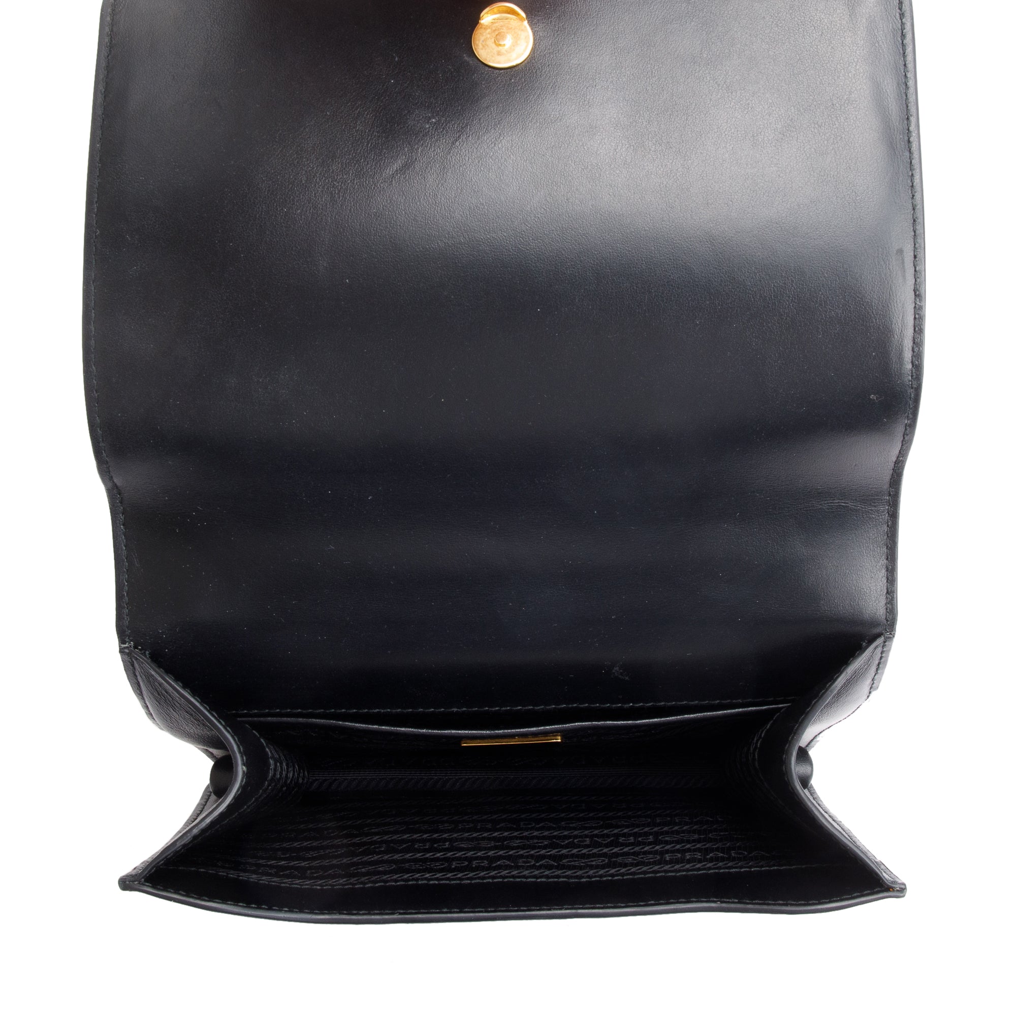 Prada Black Saffiano Soft Calf Leather Chain Crossbody Bag w/ Authenticity Card