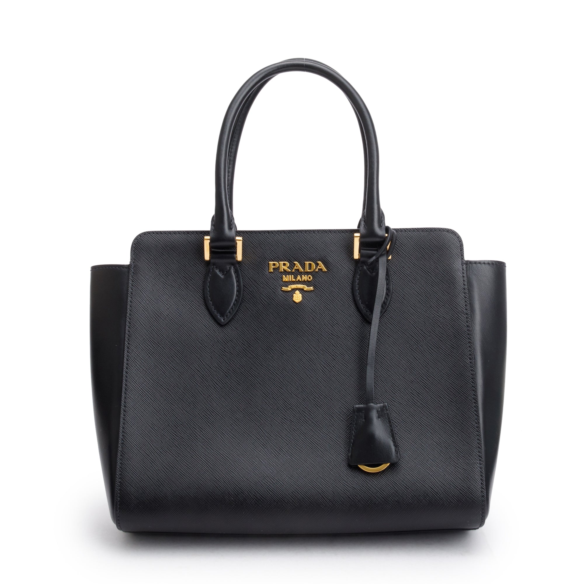 Prada Black Saffiano Soft Calf Leather Tote w/ Strap