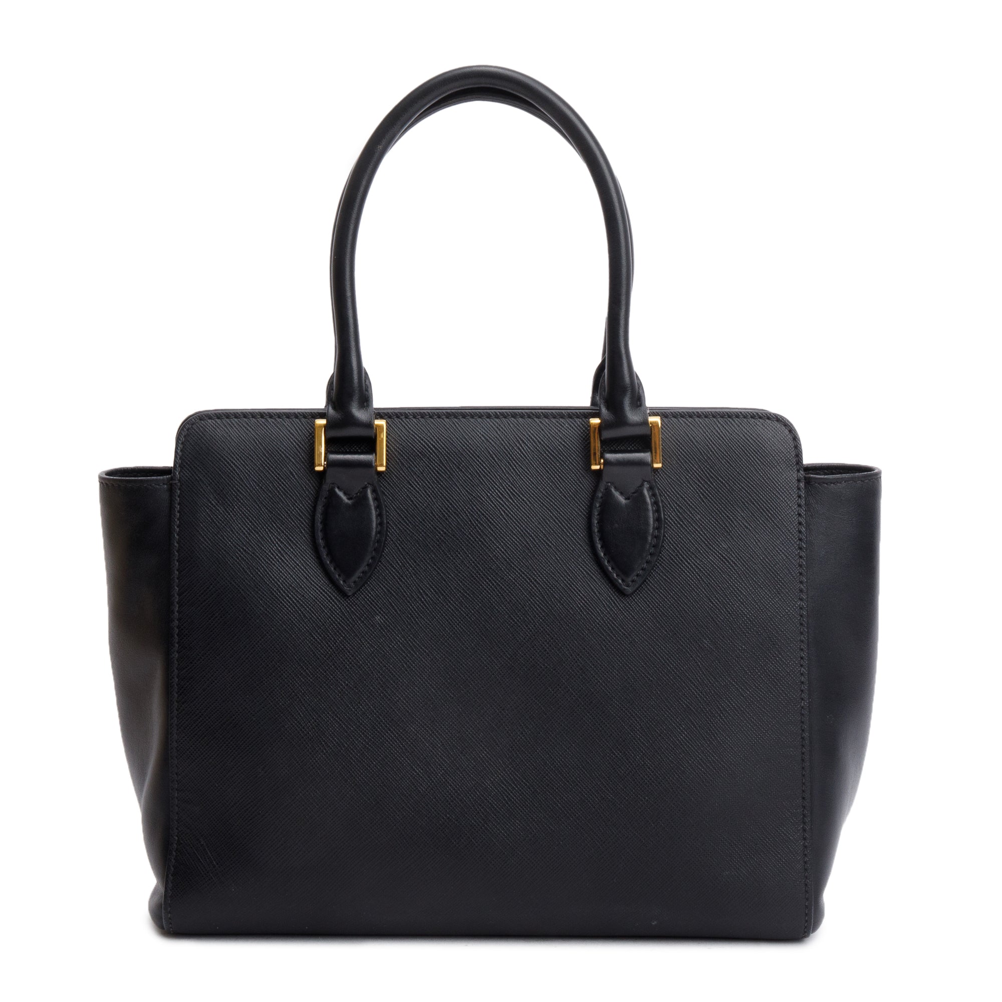 Prada Black Saffiano Soft Calf Leather Tote w/ Strap