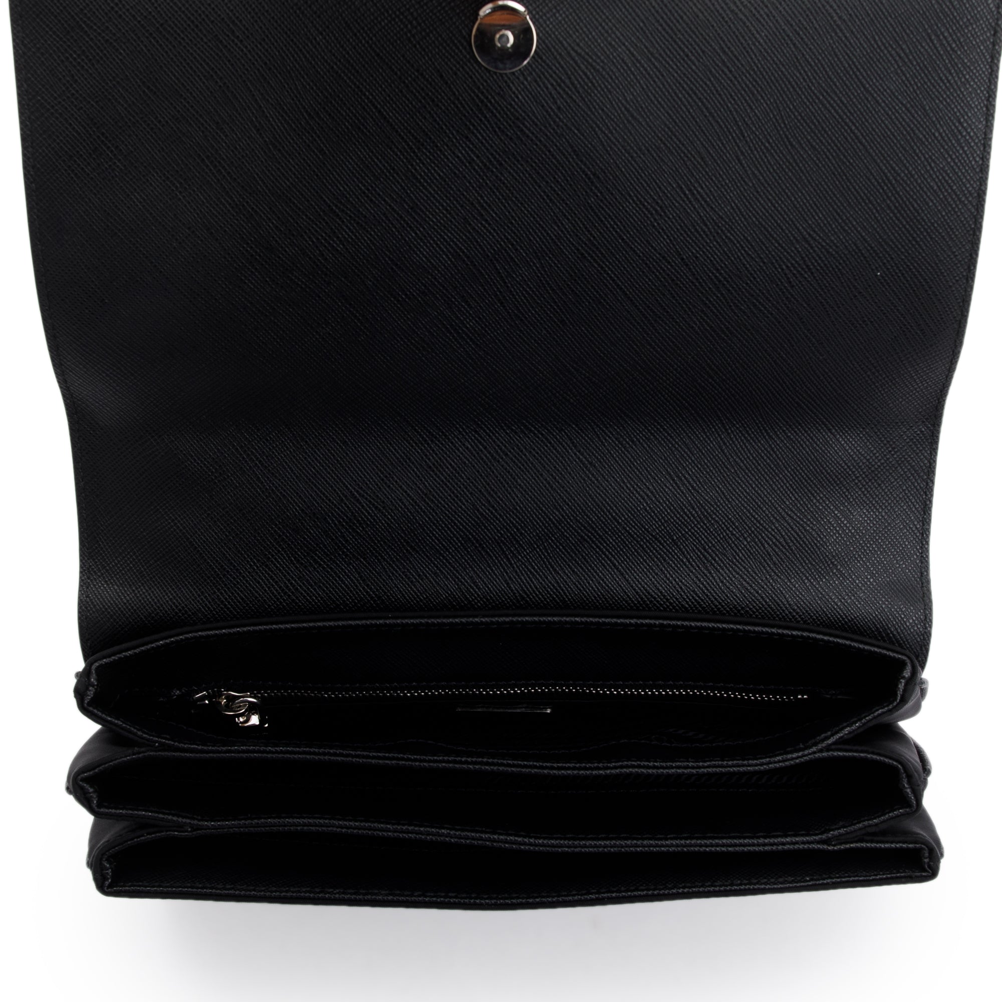 Prada Black Saffiano Tessuto Nylon Flap Chain Shoulder Bag