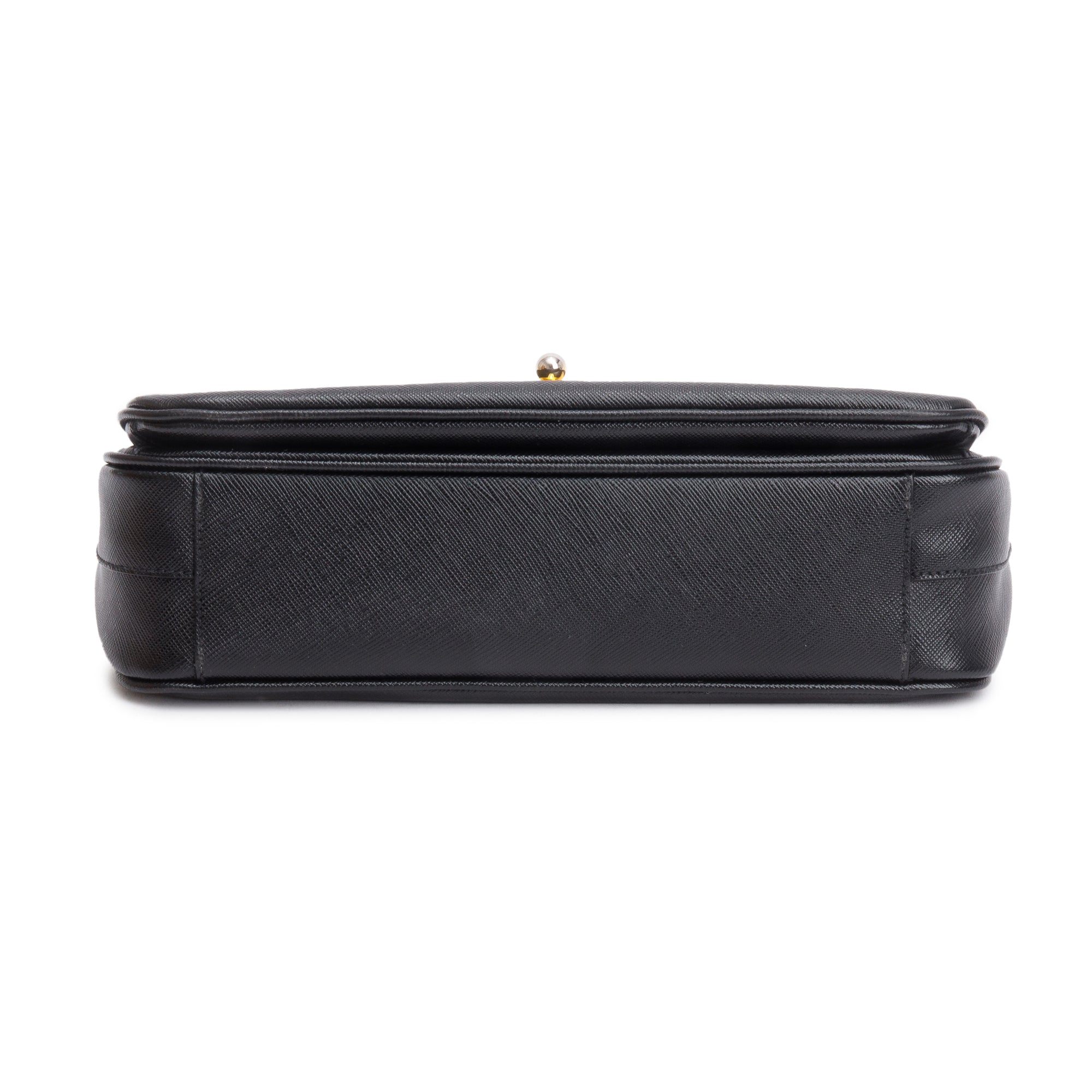 Prada Black Saffiano Top55 Handle Tote w/ Strap