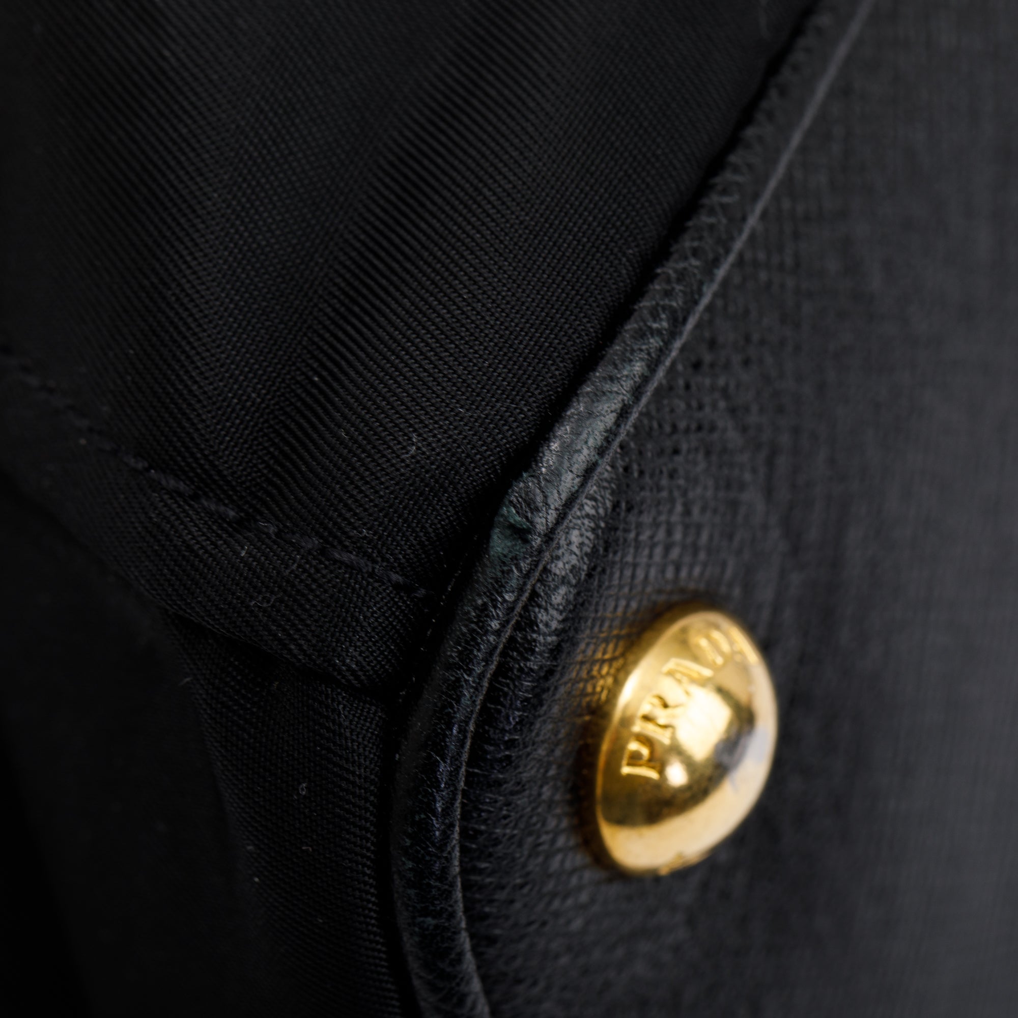 Prada Black Saffiano-Trimmed Tessuto Nylon Tote w/ Strap