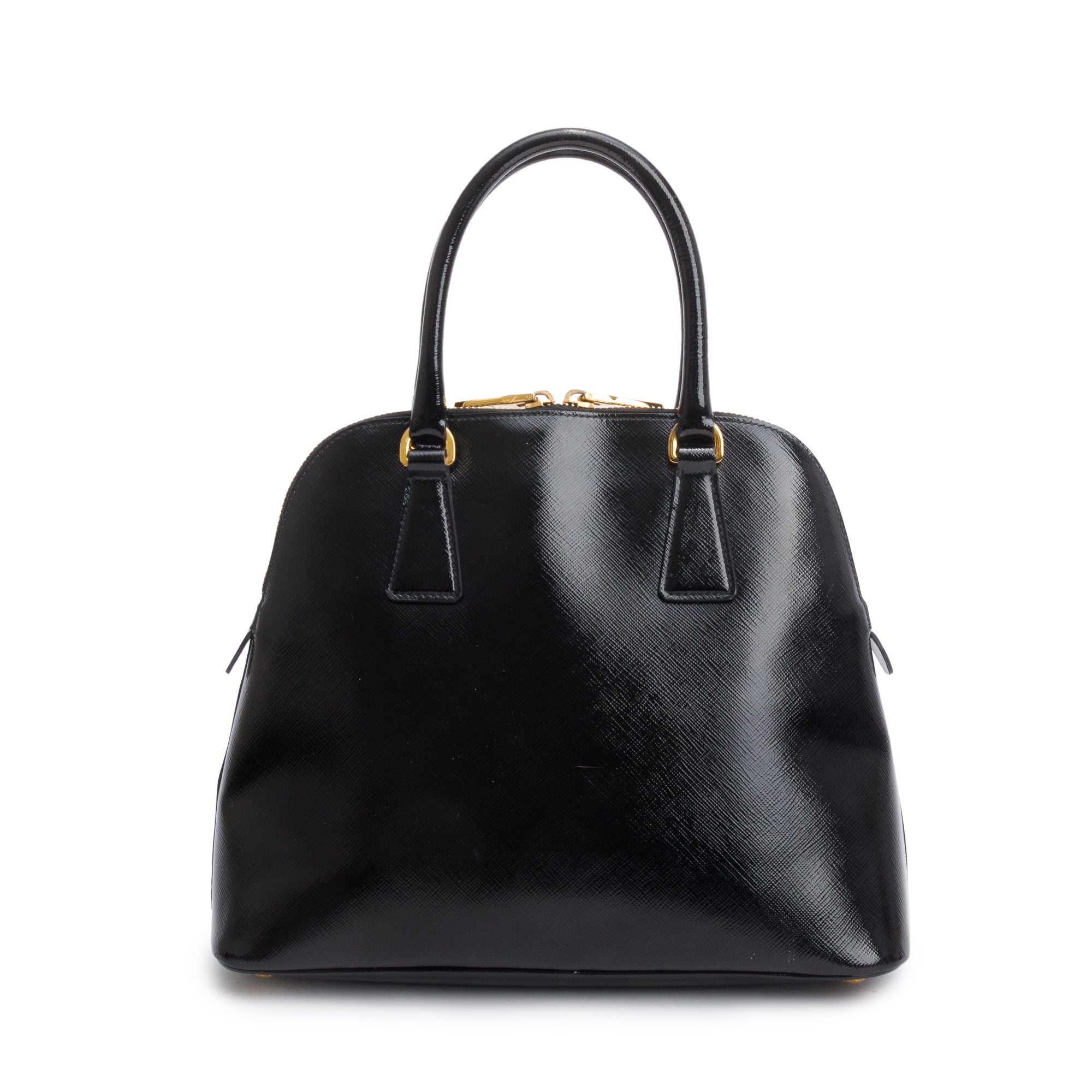 Prada Black Saffiano Vernice Small Promenade Tote
