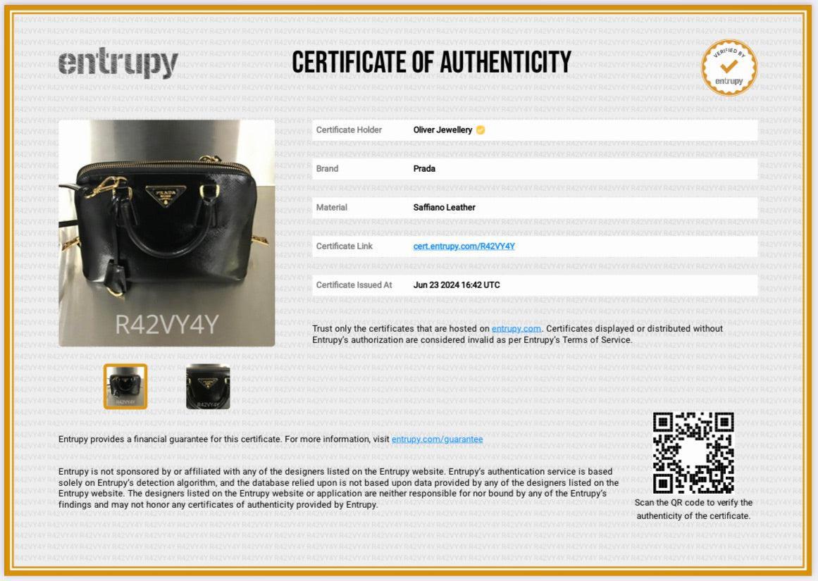 Prada Black Saffiano Vernice Small Promenade Tote w/ Strap & Authenticity Card