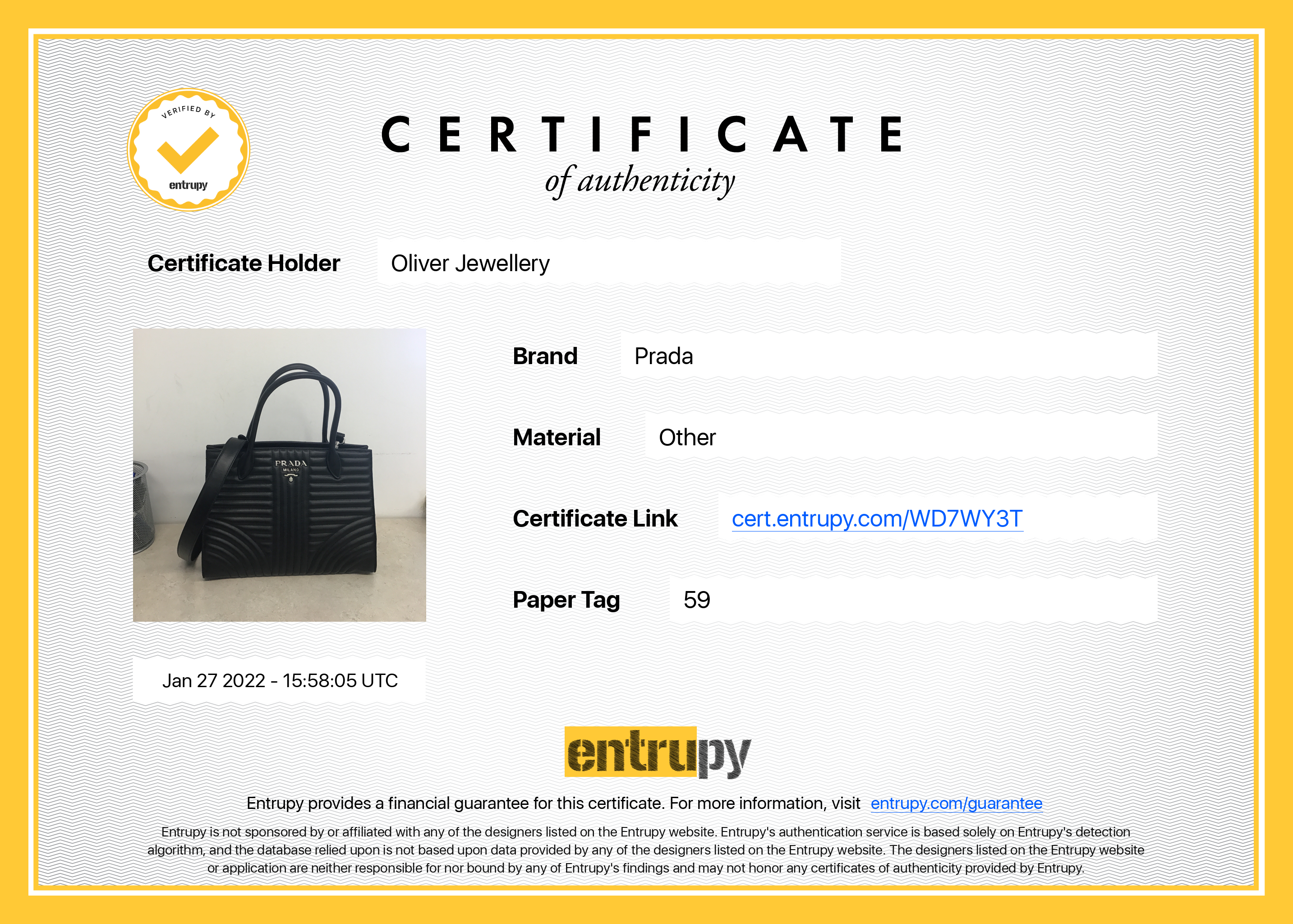 Prada Black Soft Calf Impunture Diagramme Tote w/ Box