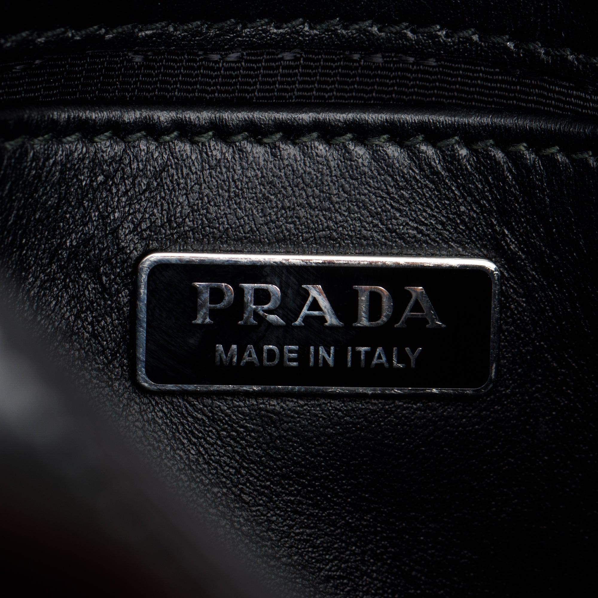 Prada Black Spazzolato Leather Cleo Flap Bag