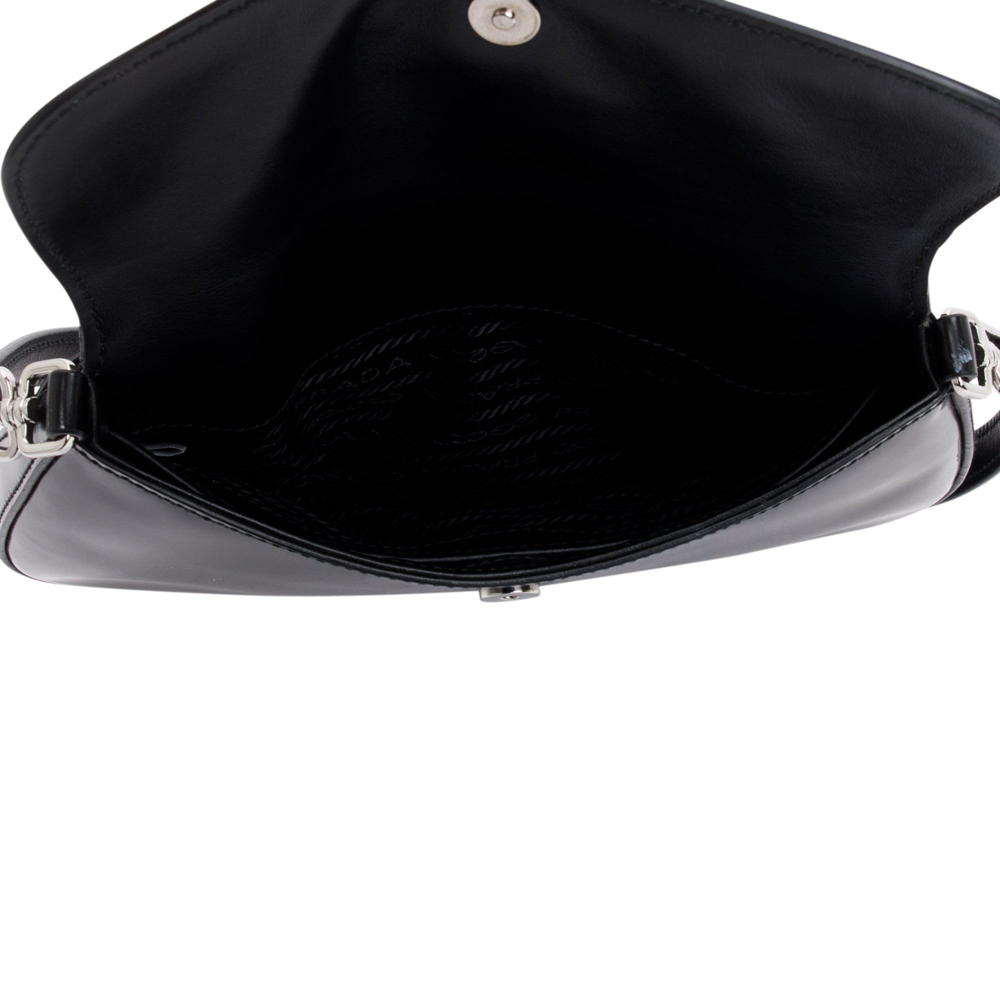 Prada Black Spazzolato Leather Cleo Flap Bag