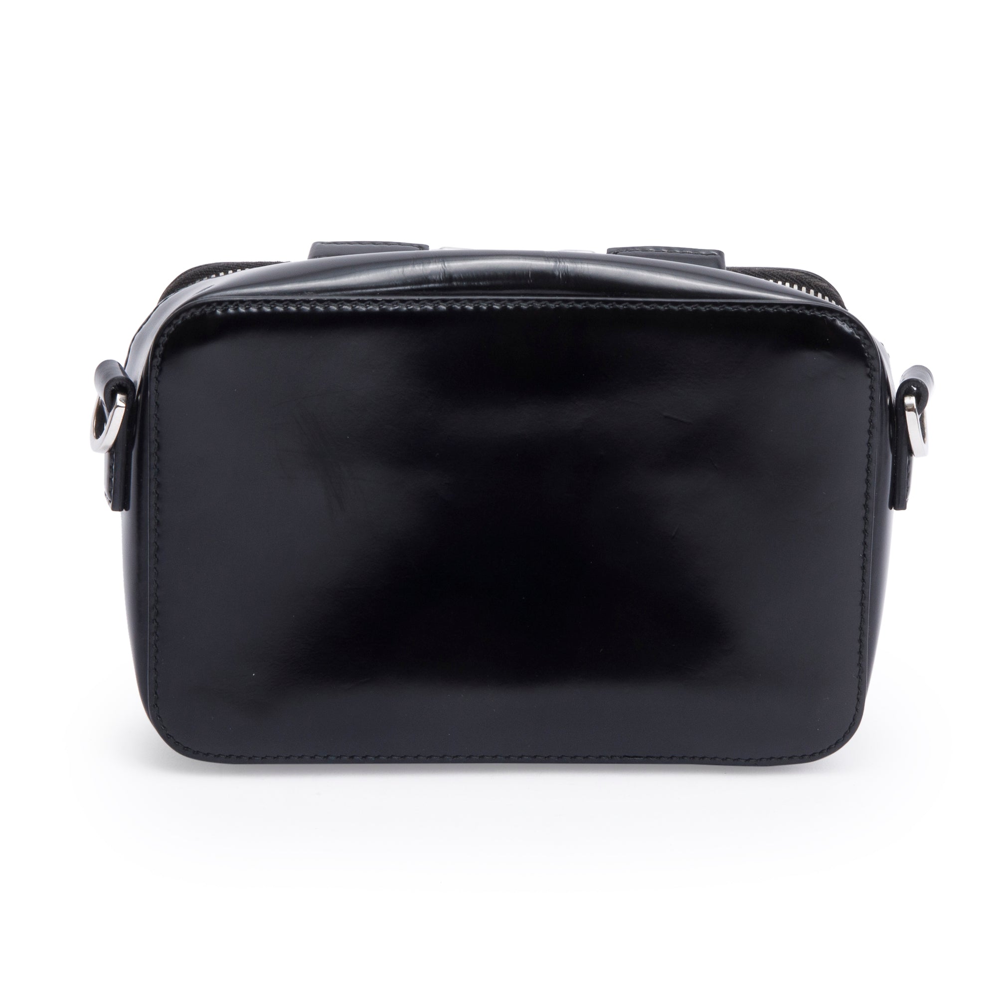 Prada Black Spazzolato Leather Small Brique Crossbody Bag