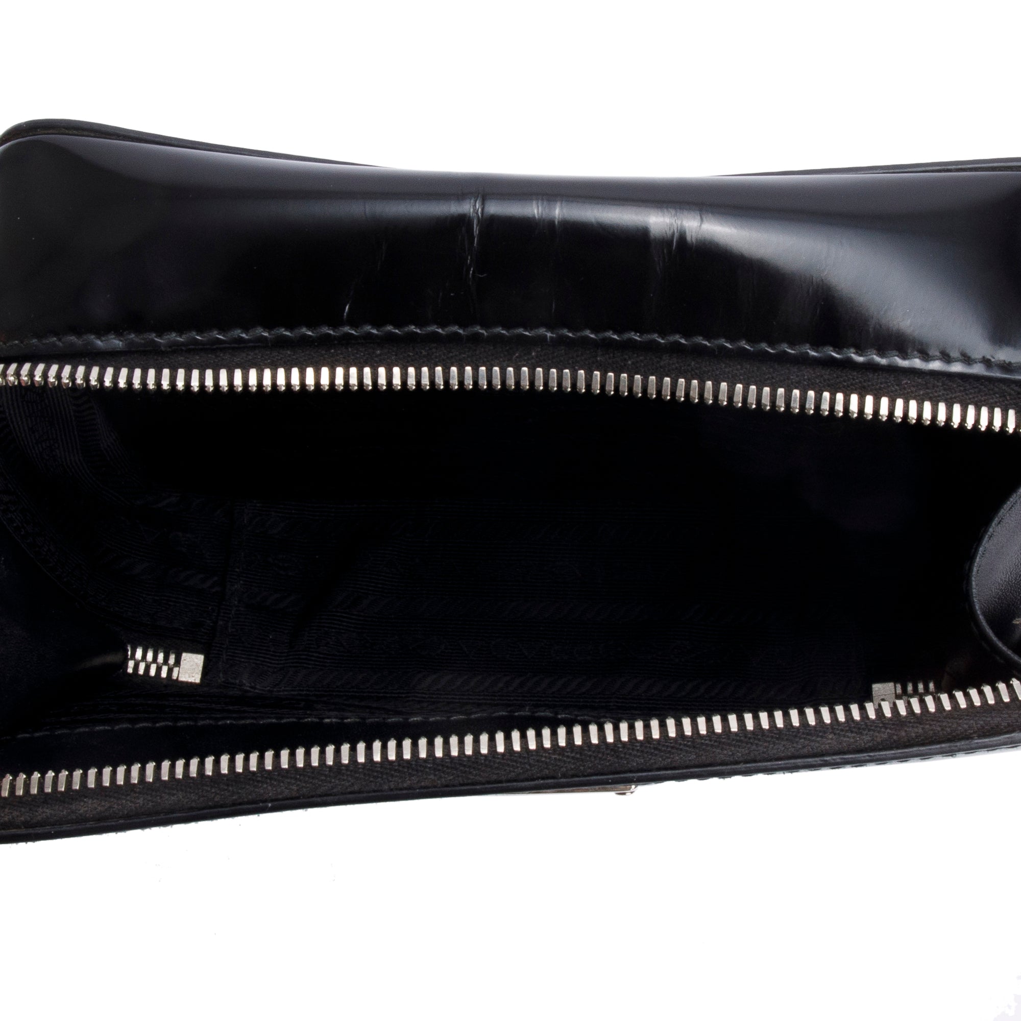 Prada Black Spazzolato Leather Small Brique Crossbody Bag