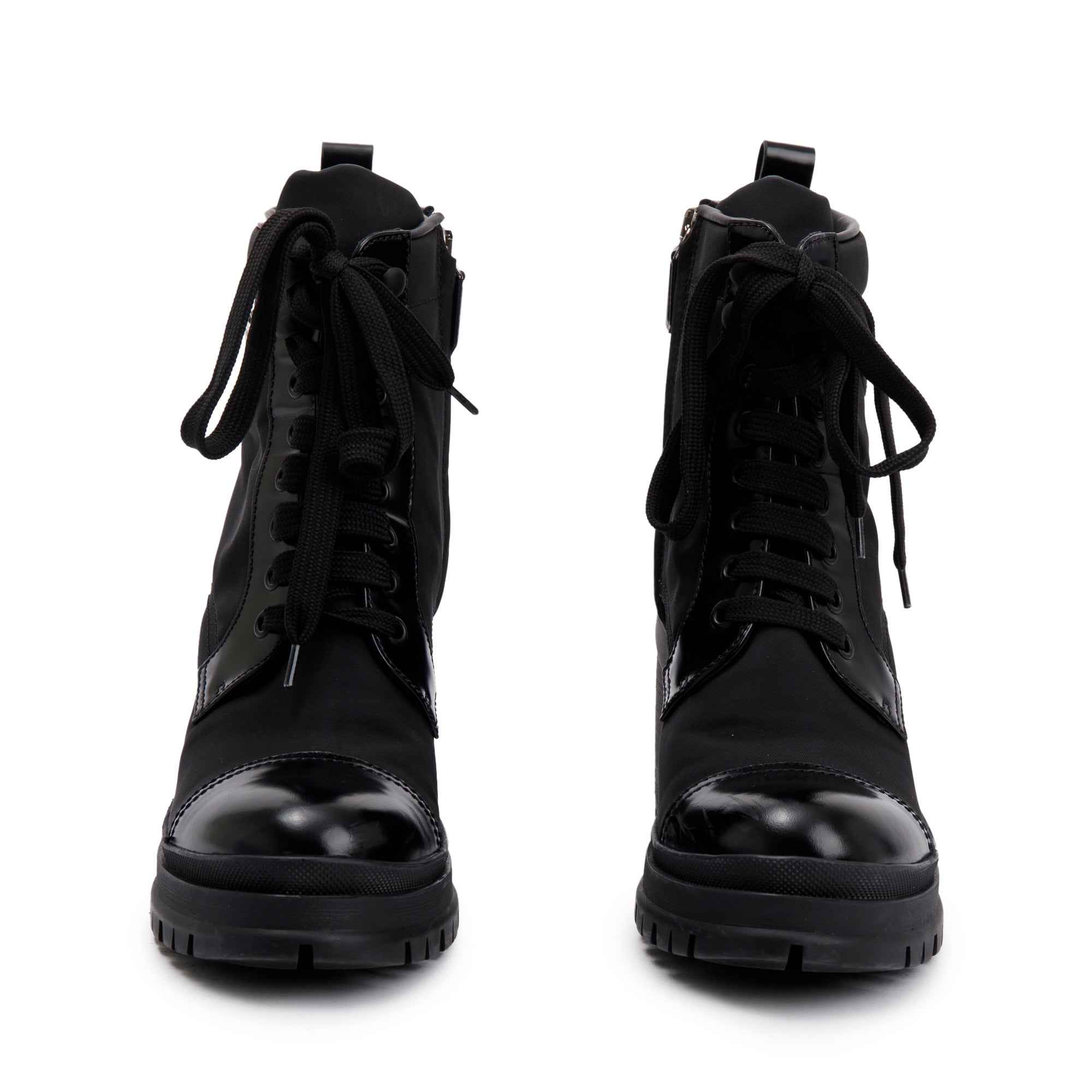 Prada Black Spazzolato Nylon Calzature Donna Boots, Size 37.5 w/ Box