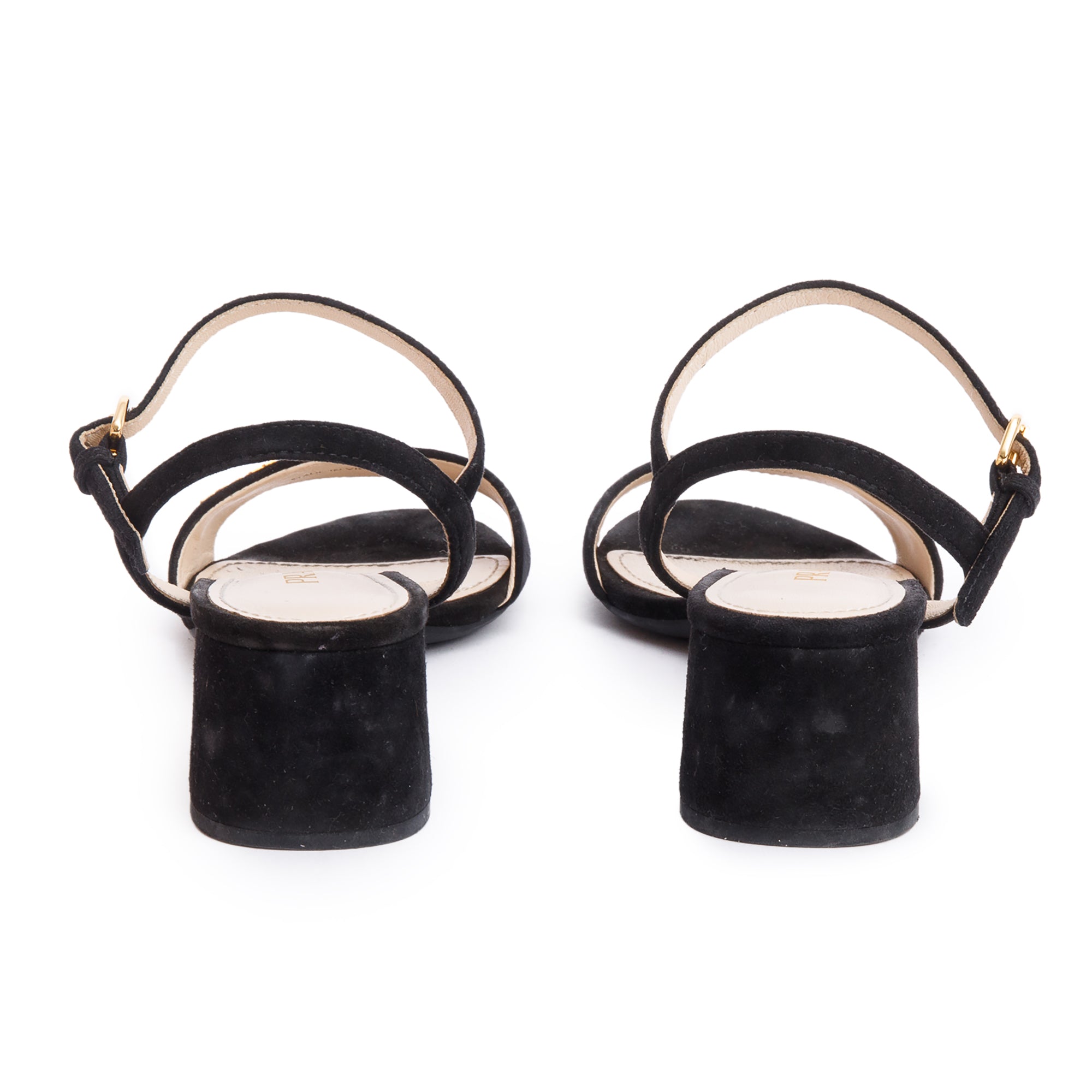 Prada Black Suede Sling Back Sandals, Size 36 w/ Box