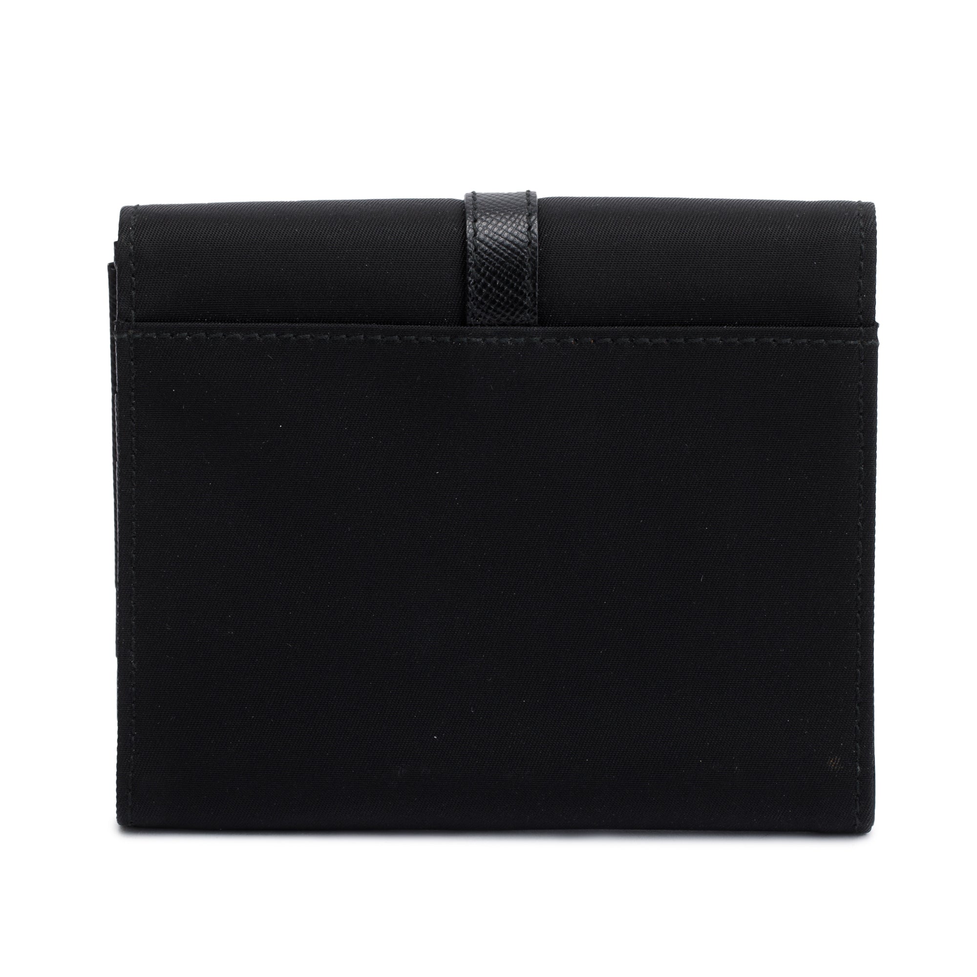 Prada Black Tessuto Compact Trifold Wallet