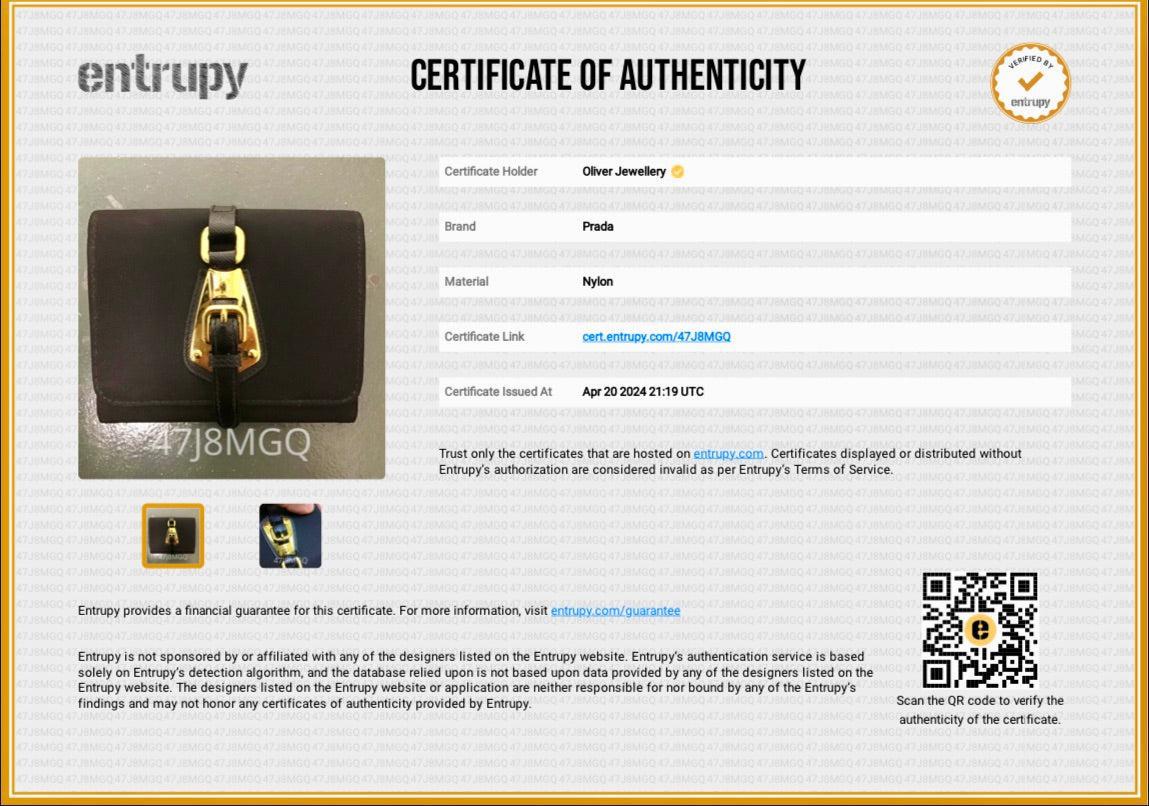 Prada Black Tessuto Compact Trifold Wallet