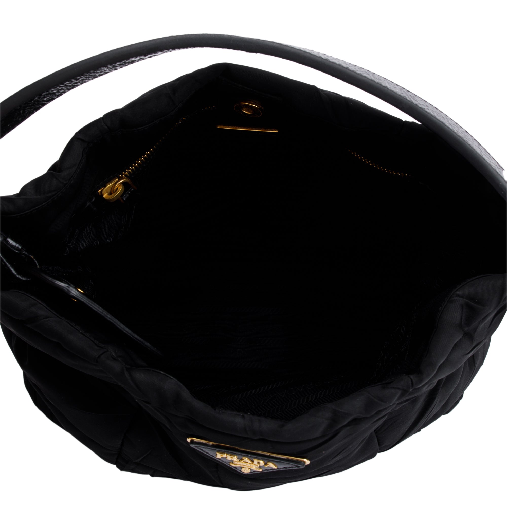Prada Black Tessuto Impunture Hobo Bag