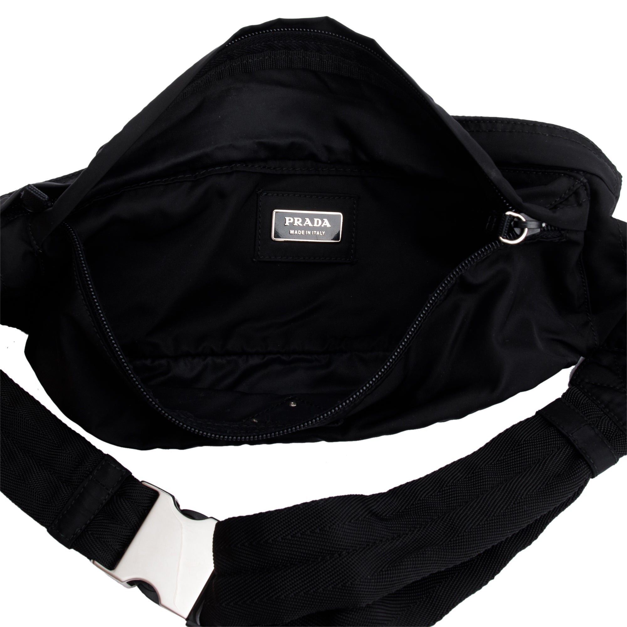 Prada Black Tessuto Nylon Belt Bag