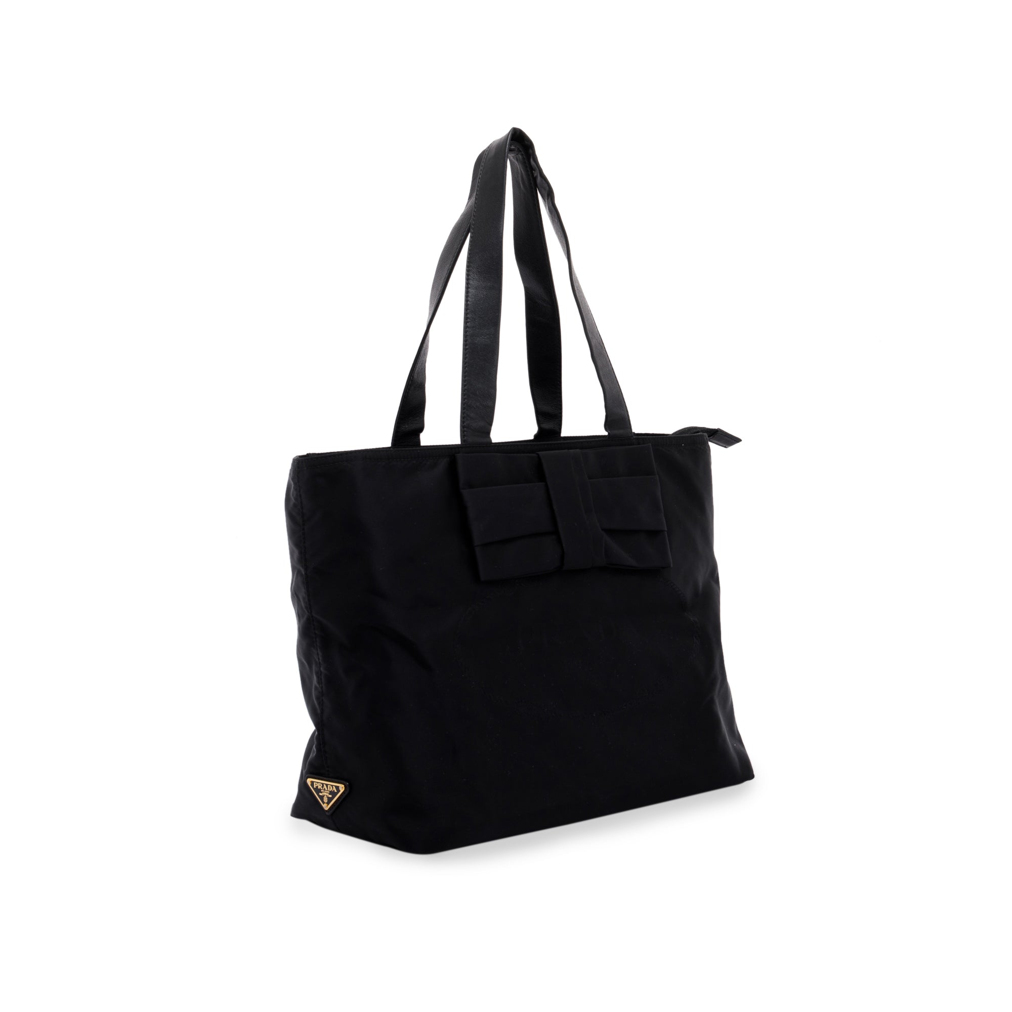 Prada Black Tessuto Nylon Bow Tote