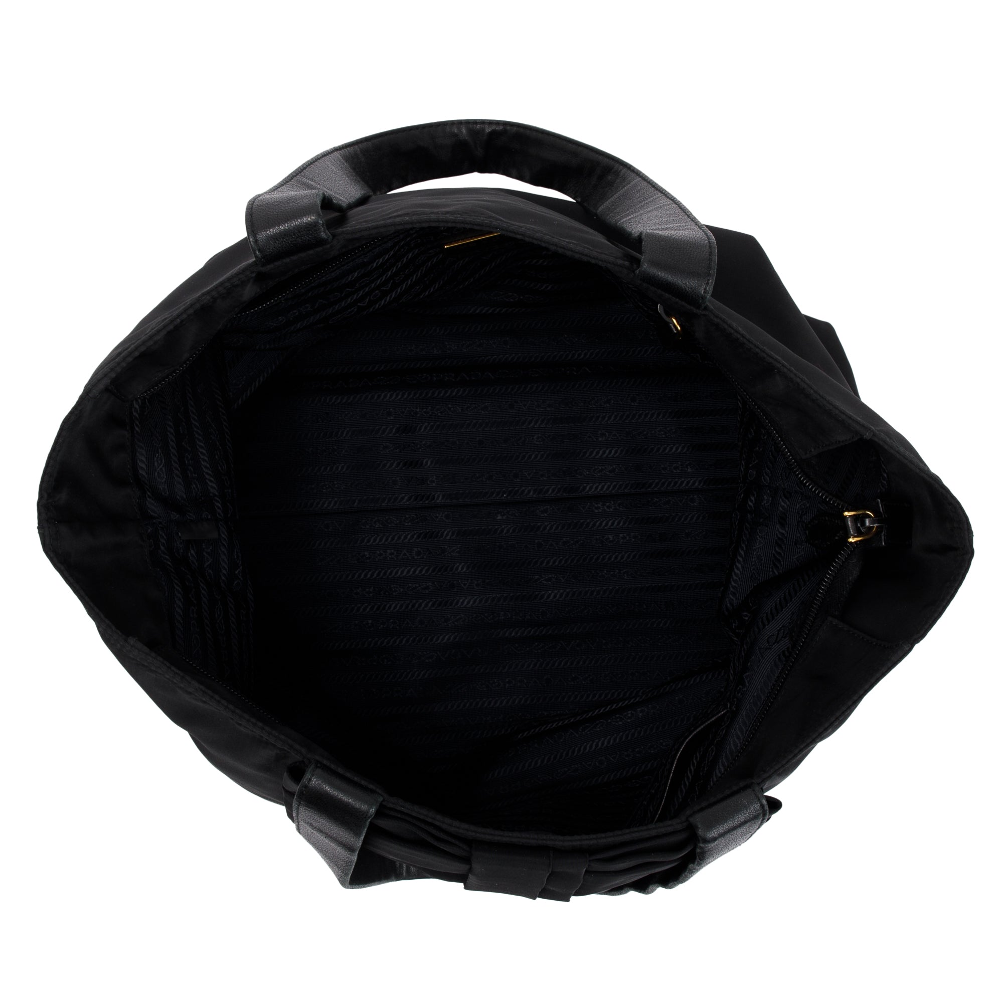 Prada Black Tessuto Nylon Bow Tote