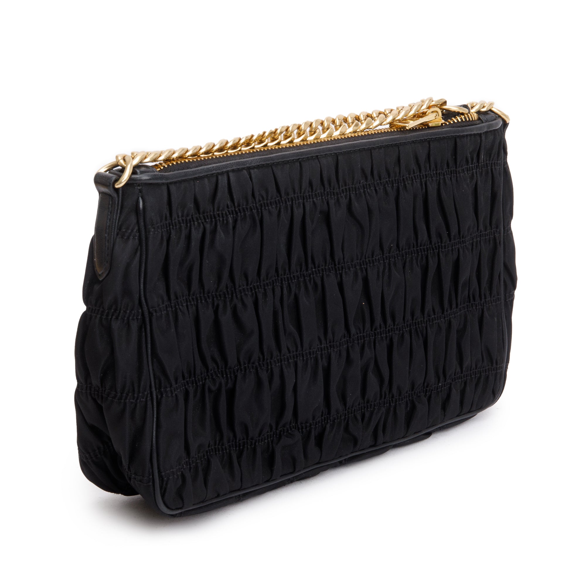 Prada Black Tessuto Nylon Gaufre Crossbody Bag
