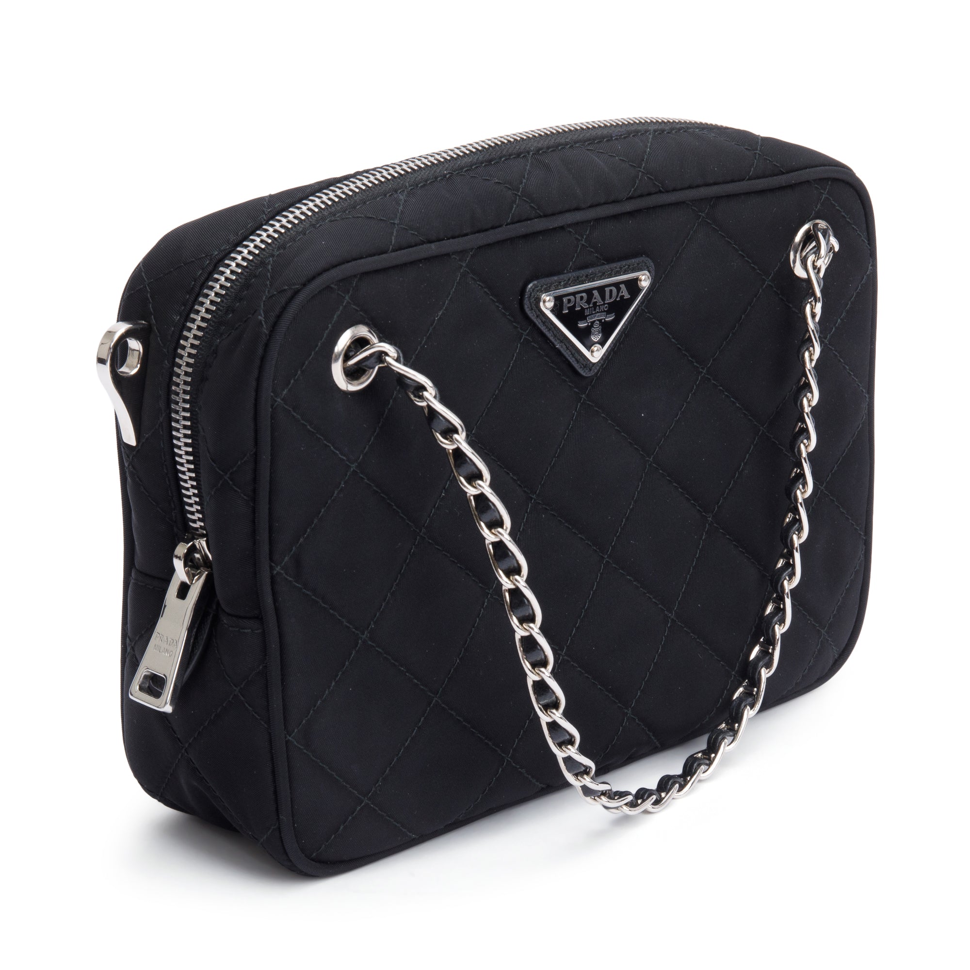 Prada Black Tessuto Nylon Impunture Camera Bag