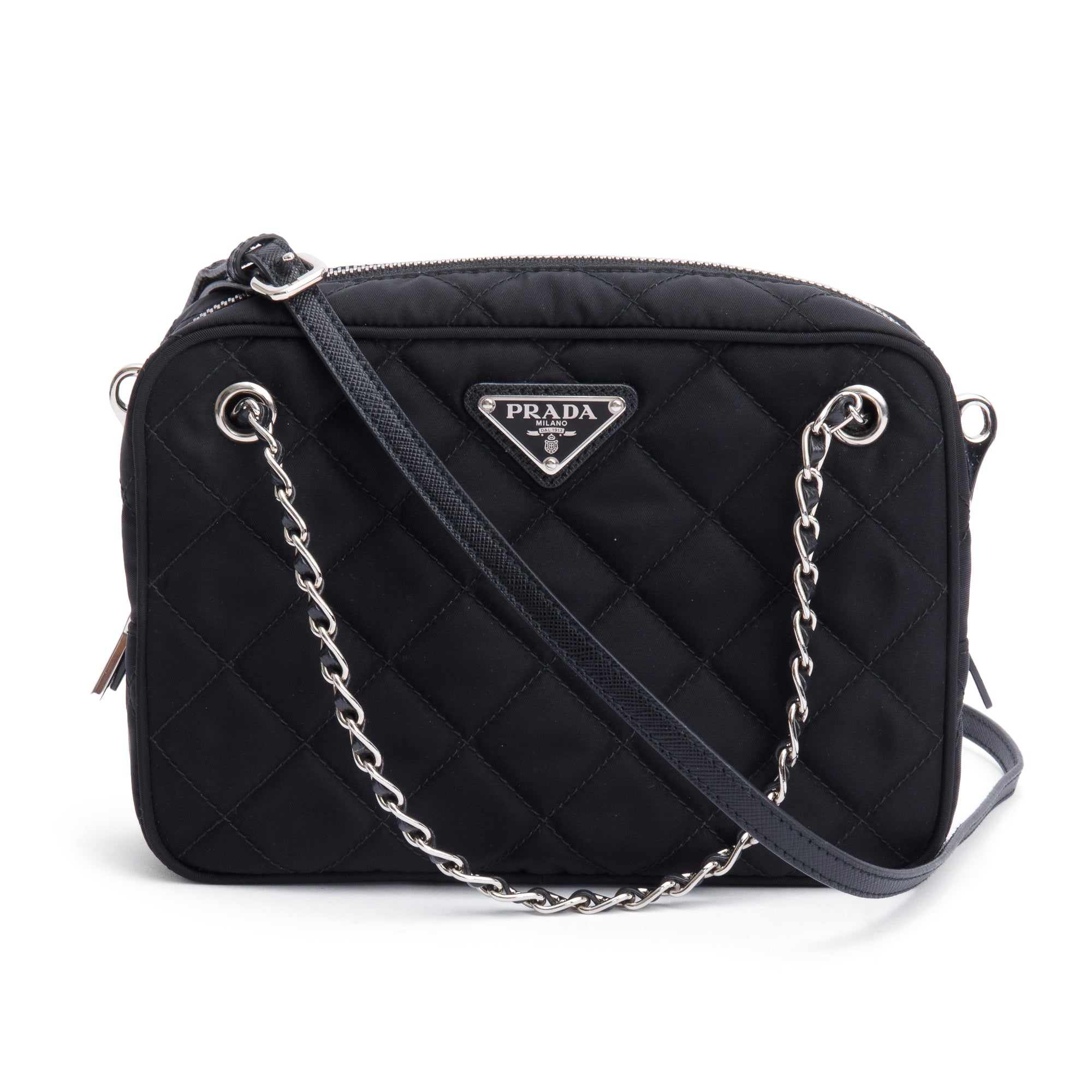 Prada Black Tessuto Nylon Impunture Camera Bag