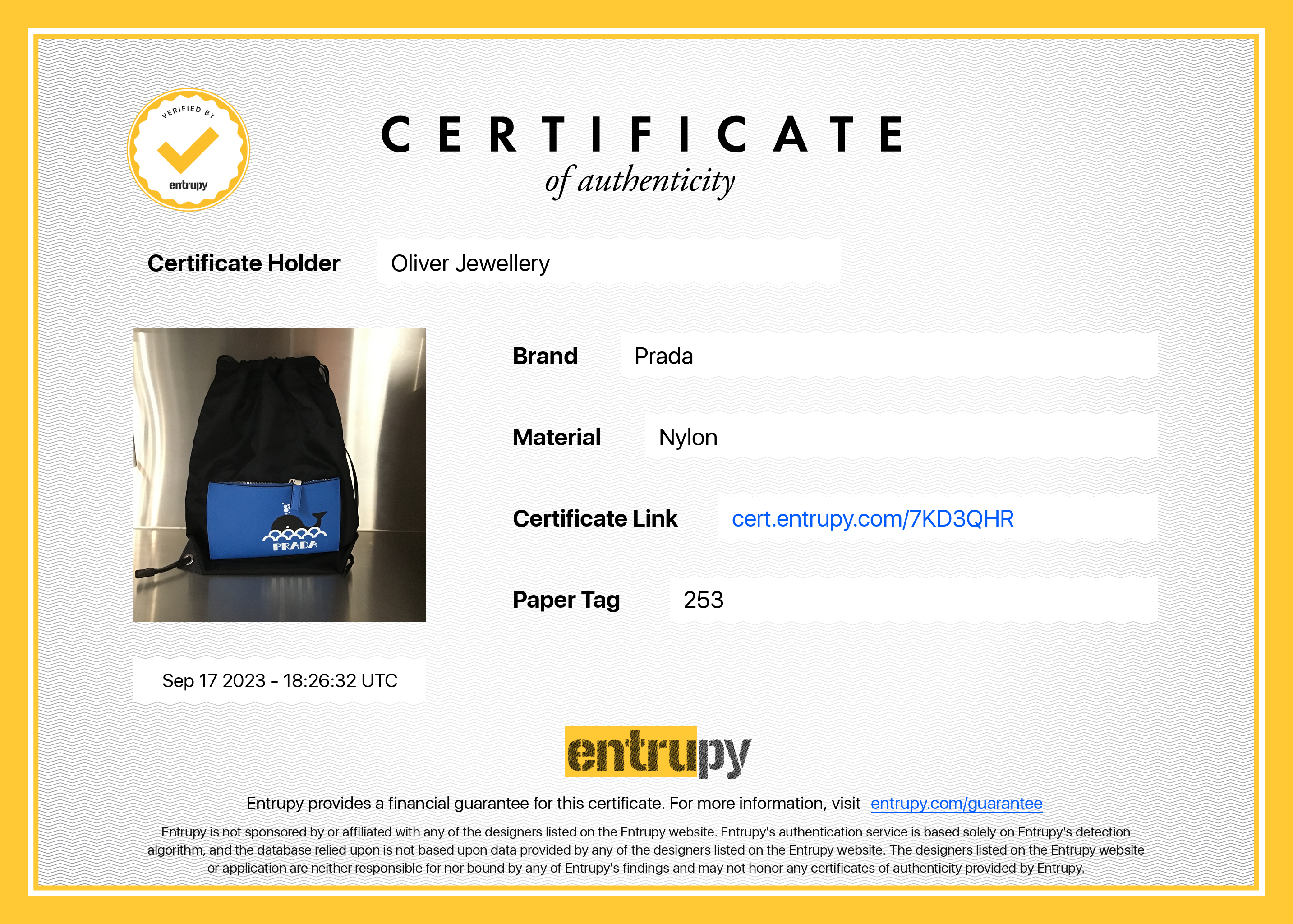 Prada Black Tessuto Nylon Whale Pocket Motif Drawstring Backpack