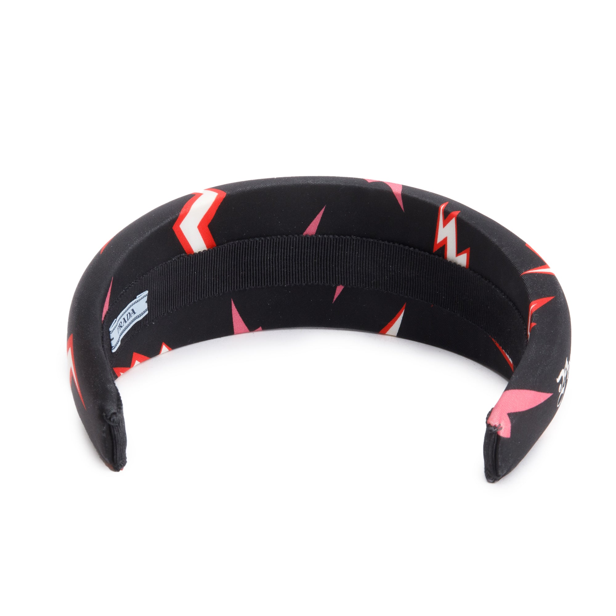 Prada Black Thunder Print Nylon Headband