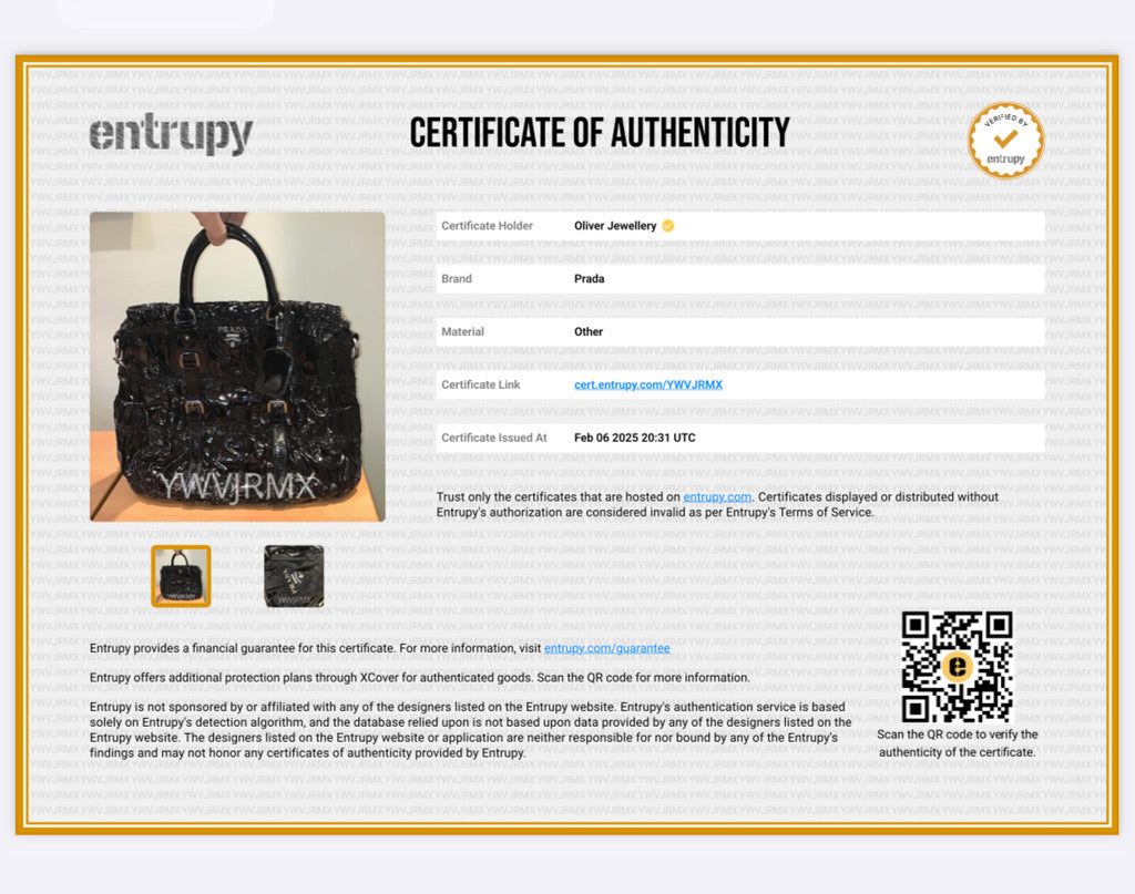 Prada Black Vernice Gaufre Shopping Tote w/ Strap & Authenticity Card
