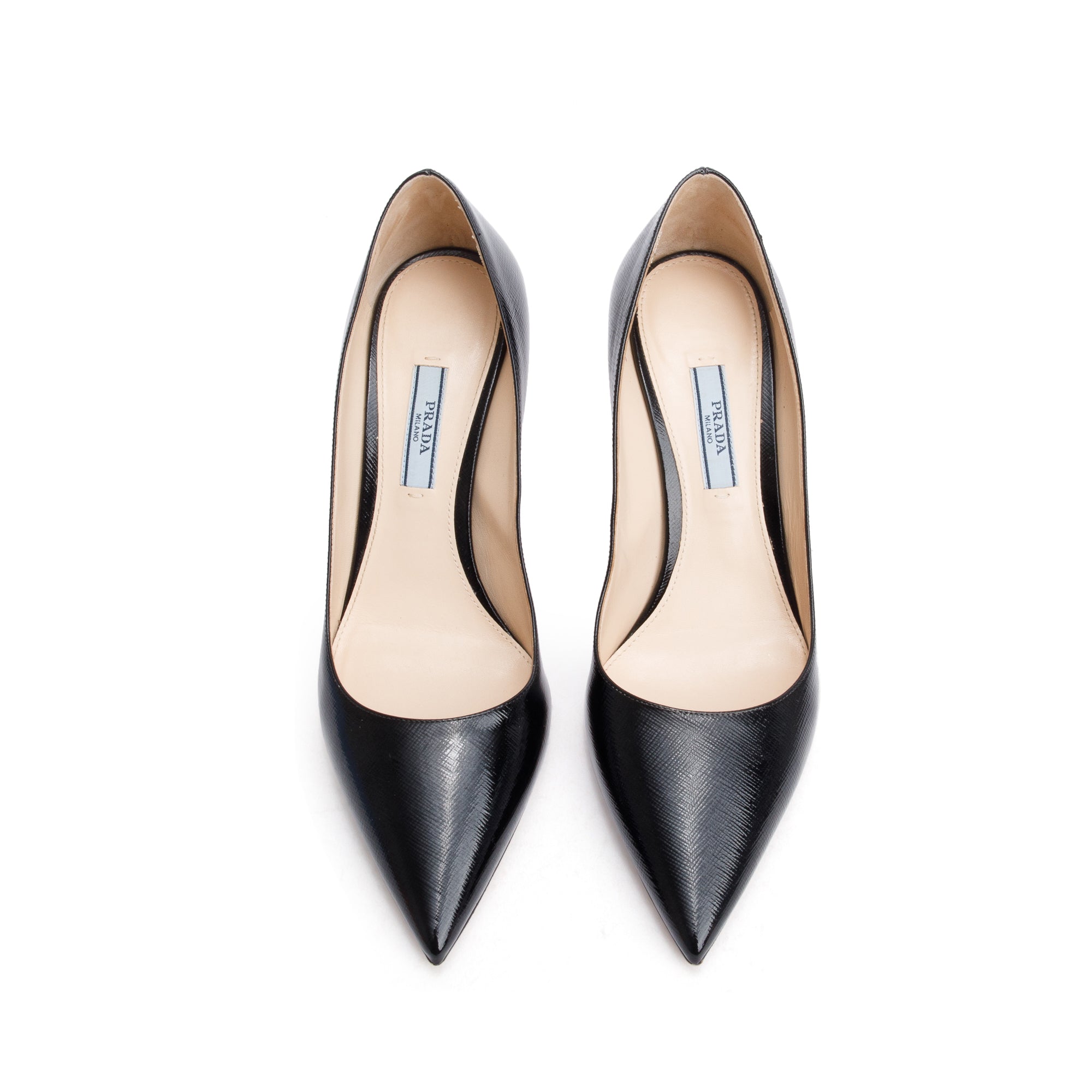 PRADA ハイヒール CALZATURE VERNICE NERO 35.5 Prada Black Vernice St. Saffiano Leather Calzature Donna Pumps