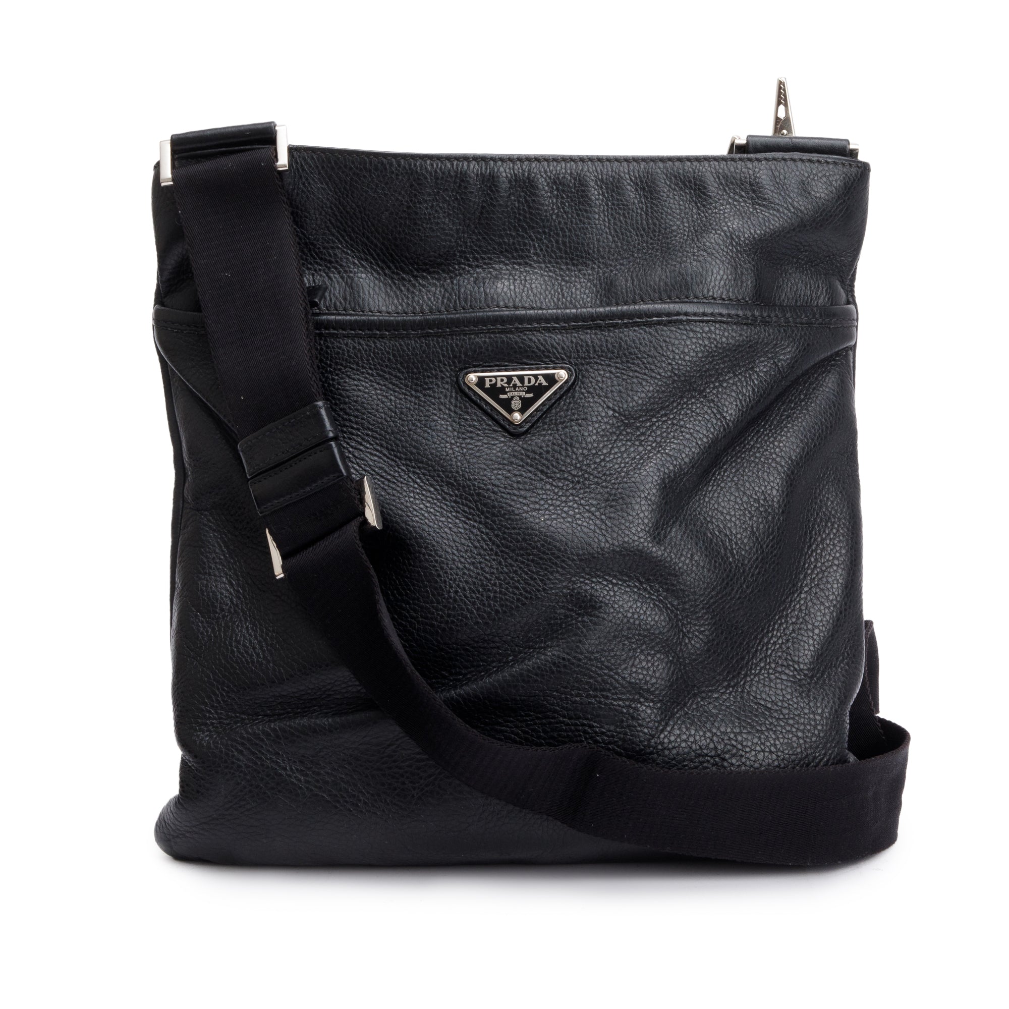 Prada Black Vitello City Messenger Bag – OLIVER'S