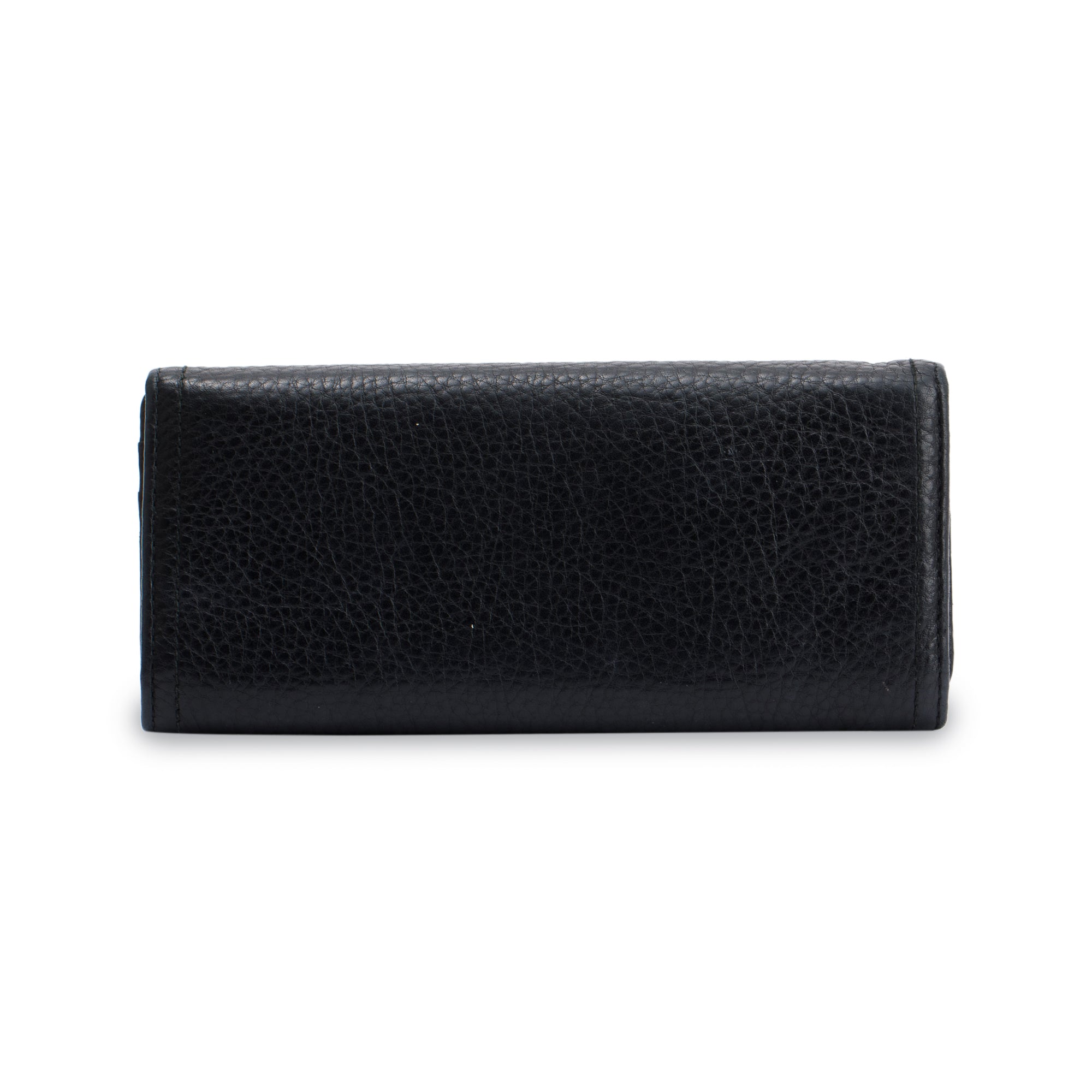 Prada Black Vitello Daino Continental Wallet