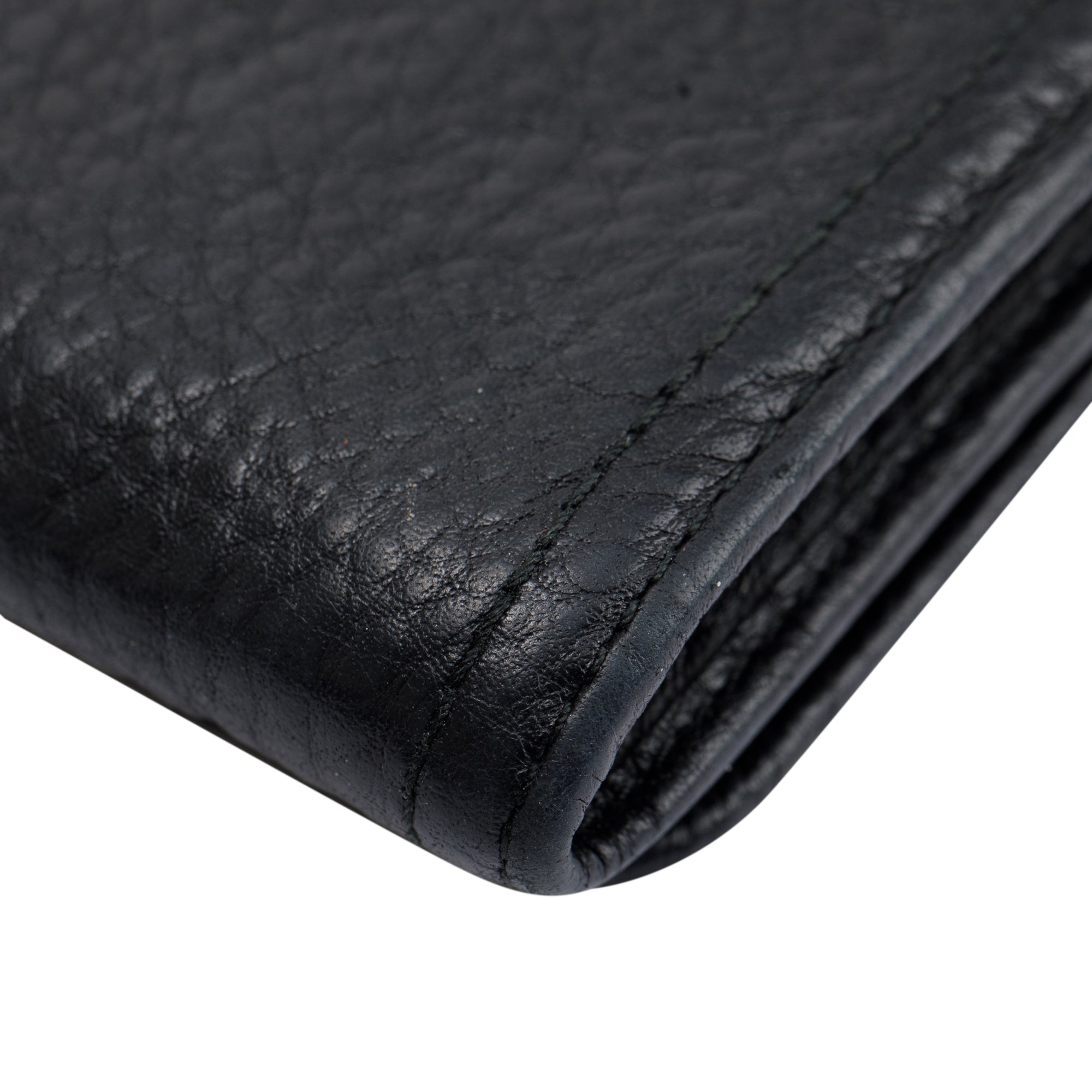 Prada Black Vitello Daino Continental Wallet