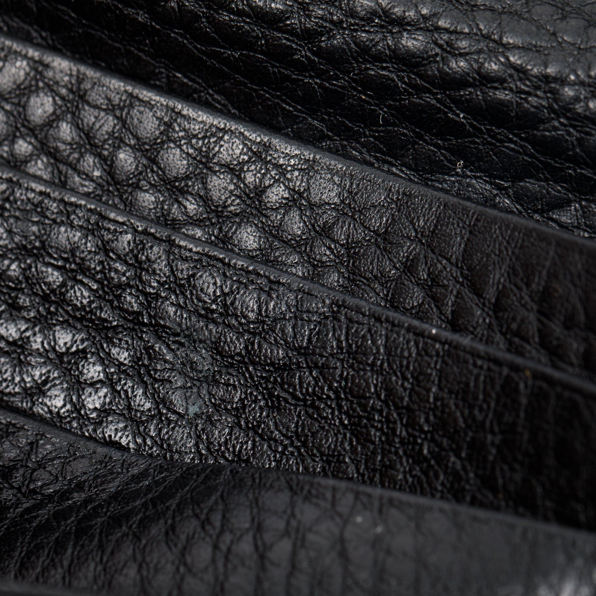 Prada Black Vitello Daino Continental Wallet