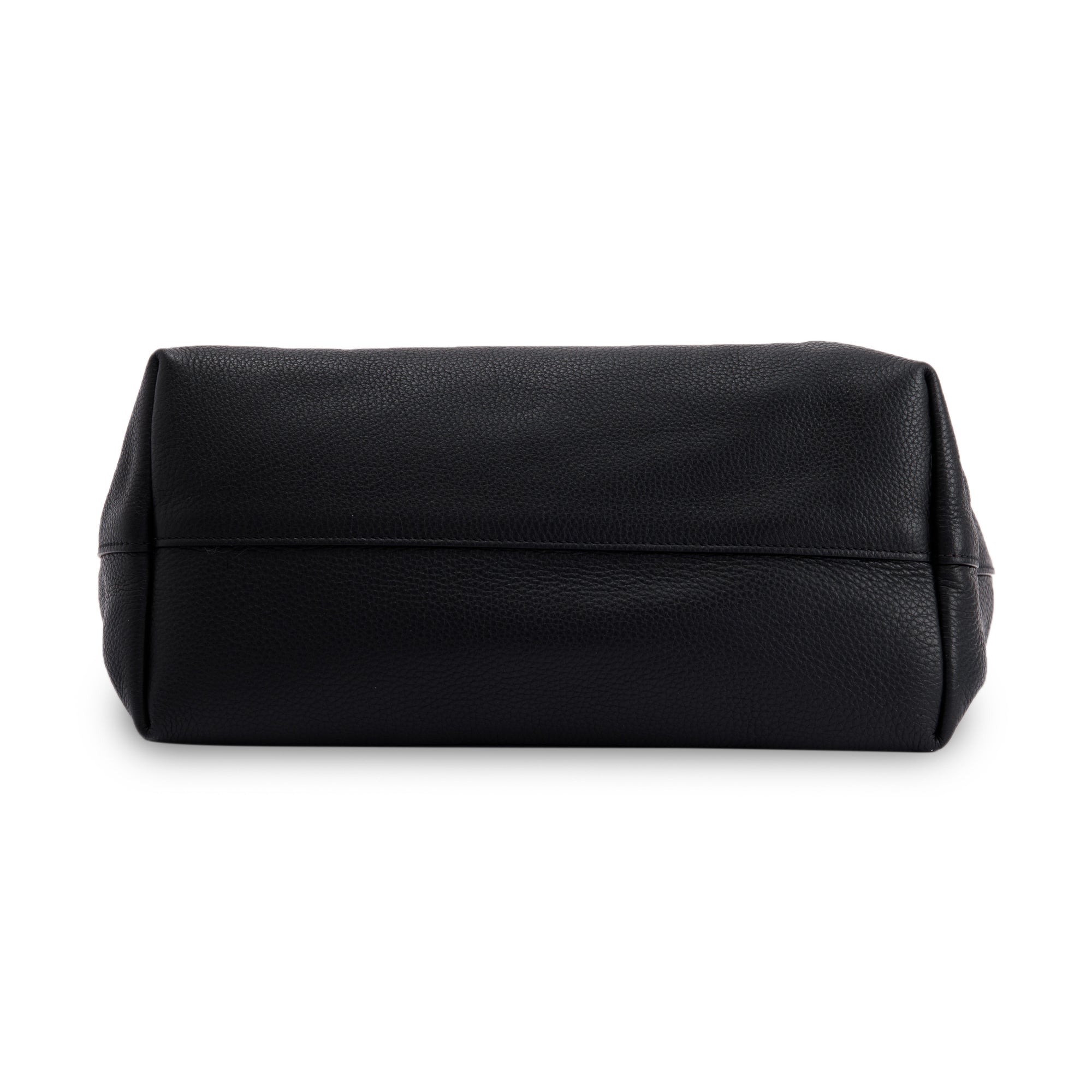 Prada Black Vitello Daino Front Pocket Shopping Tote