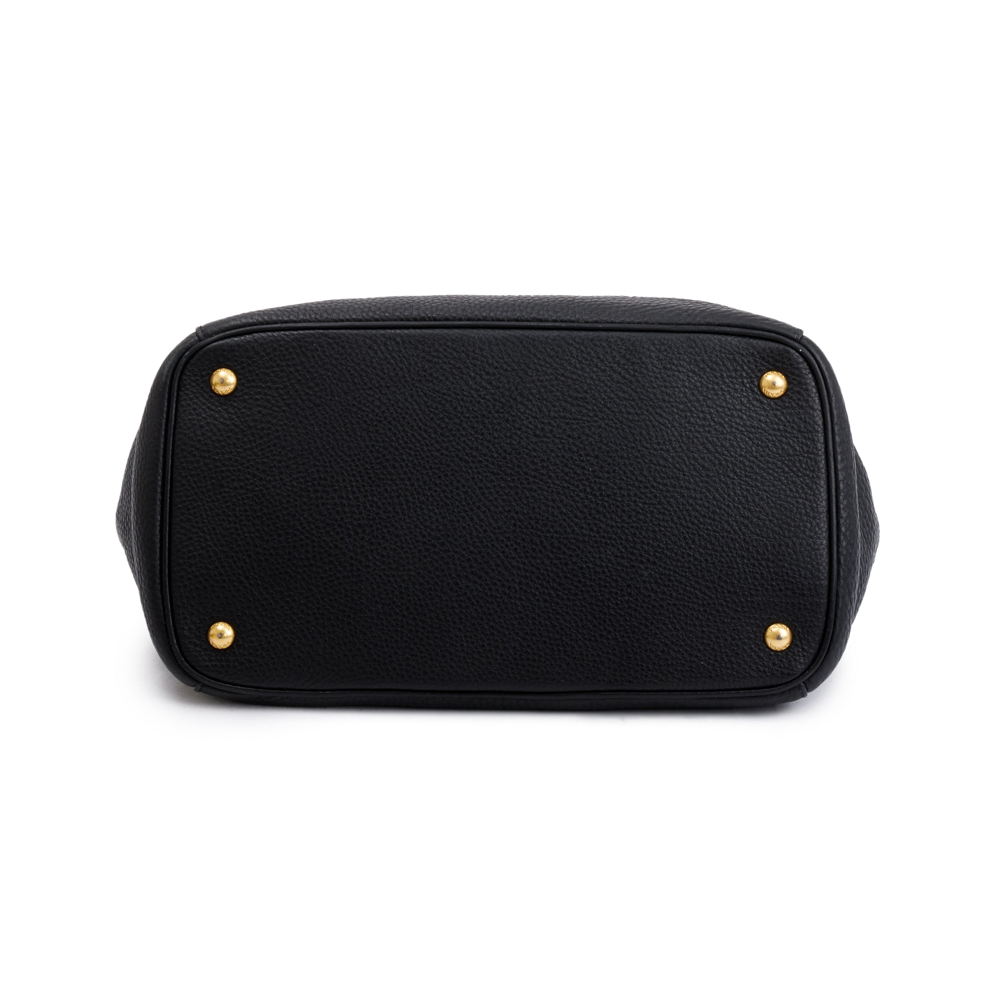 Prada Black Vitello Daino Leather Open Tote