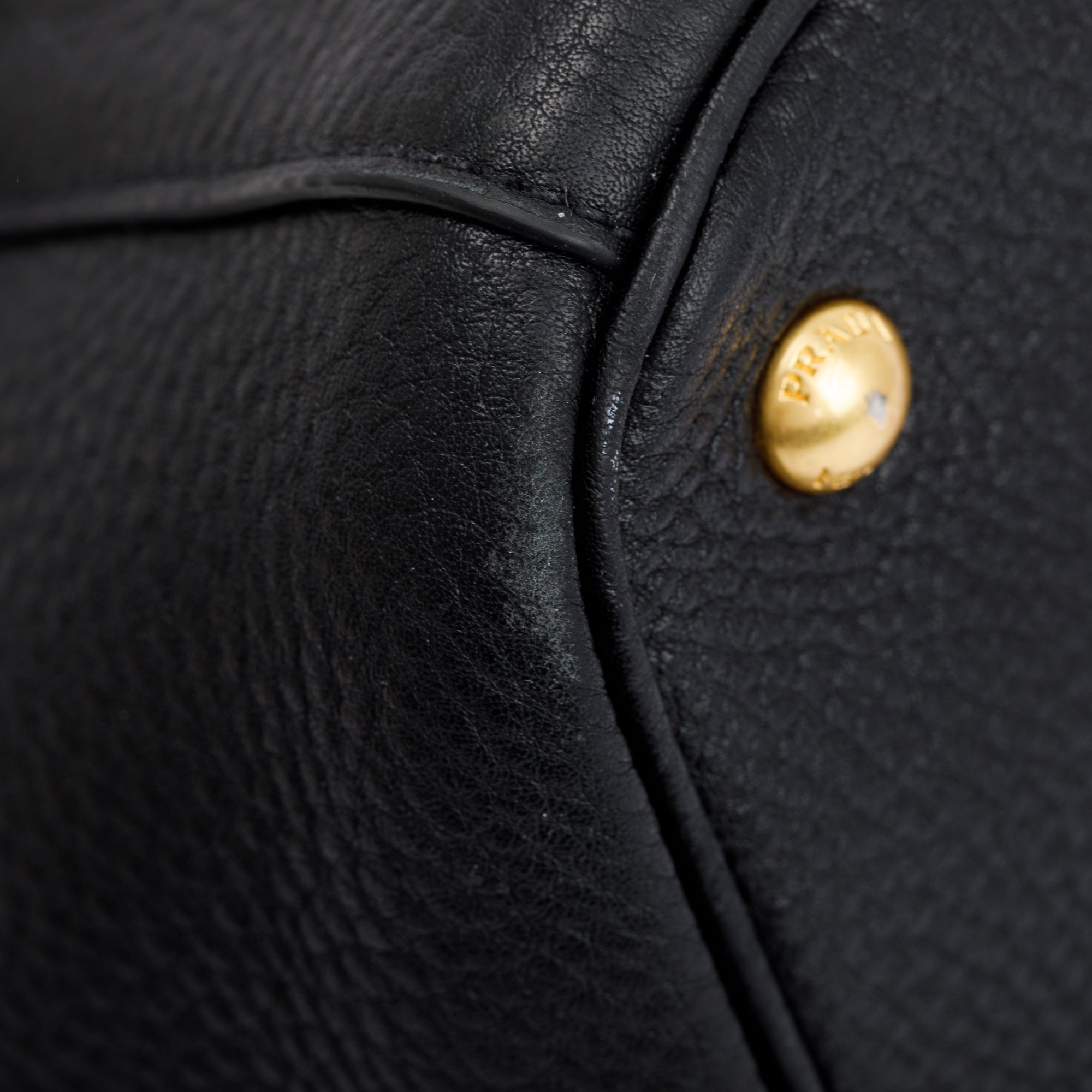 Prada Black Vitello Daino Leather Open Tote