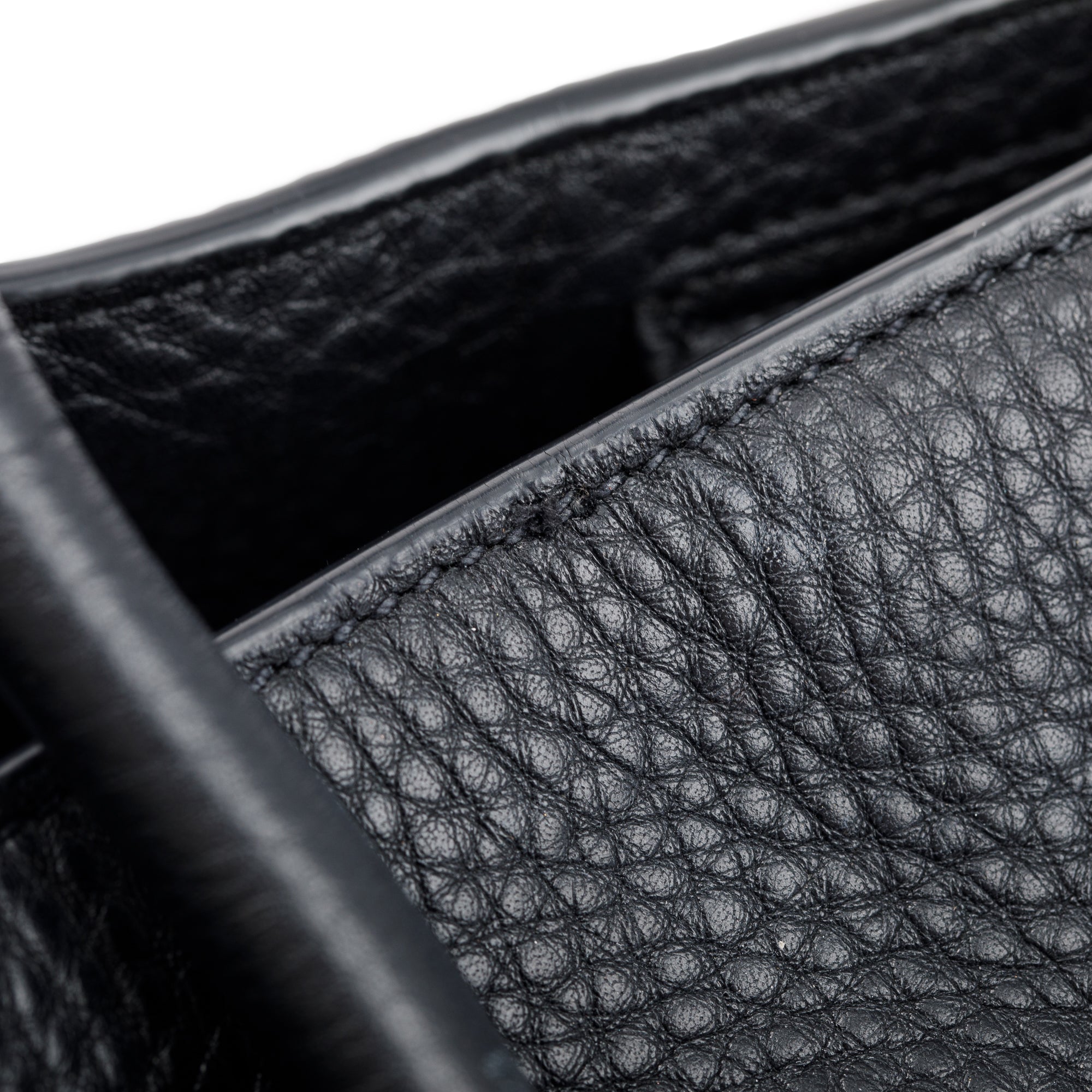 Prada Black Vitello Daino Leather Open Tote