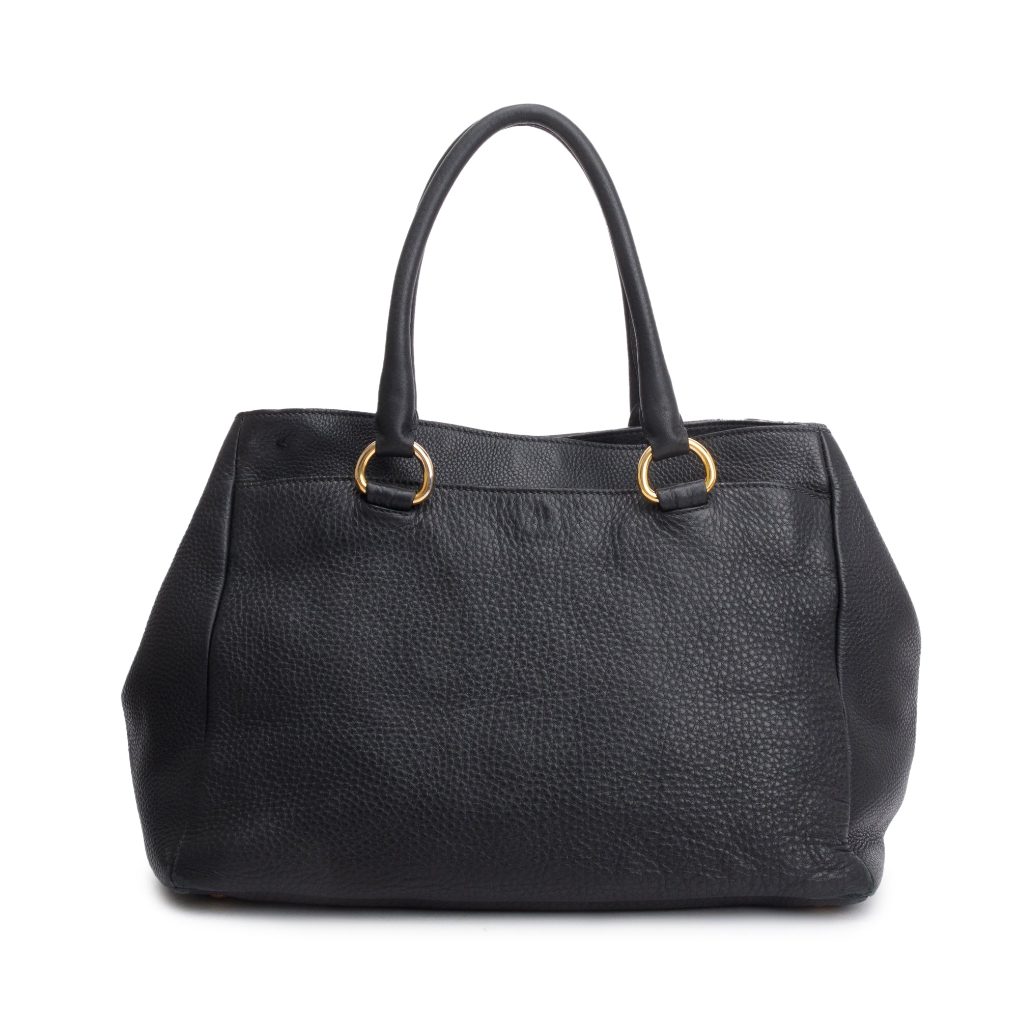 Prada Black Vitello Daino Leather Shoulder Bag w/ Strap