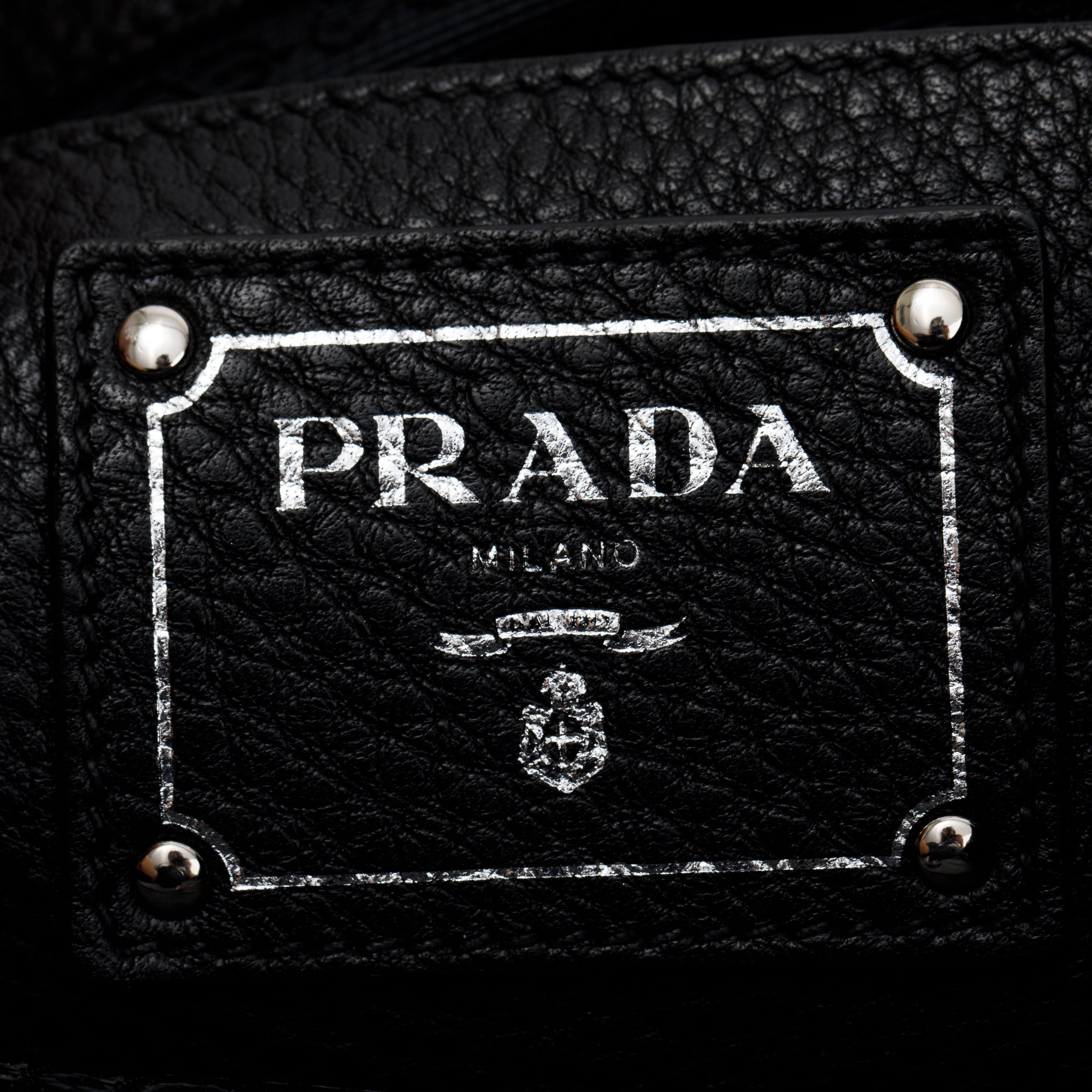 Prada Black Vitello Daino Leather Side Zip Shopping Tote w/ Strap