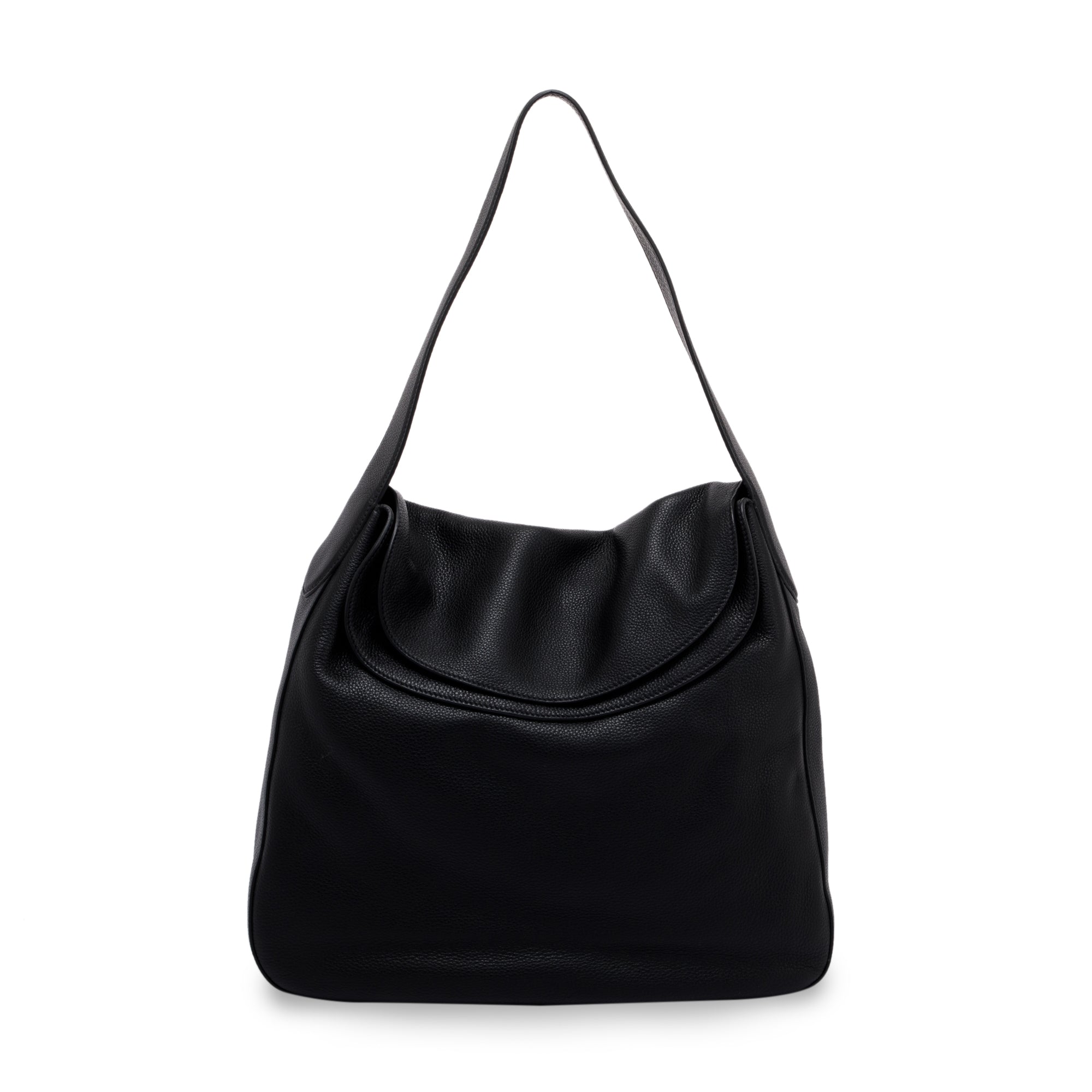 Prada Black Vitello Daino Medium Double Flap Hobo w/ Authenticity Card
