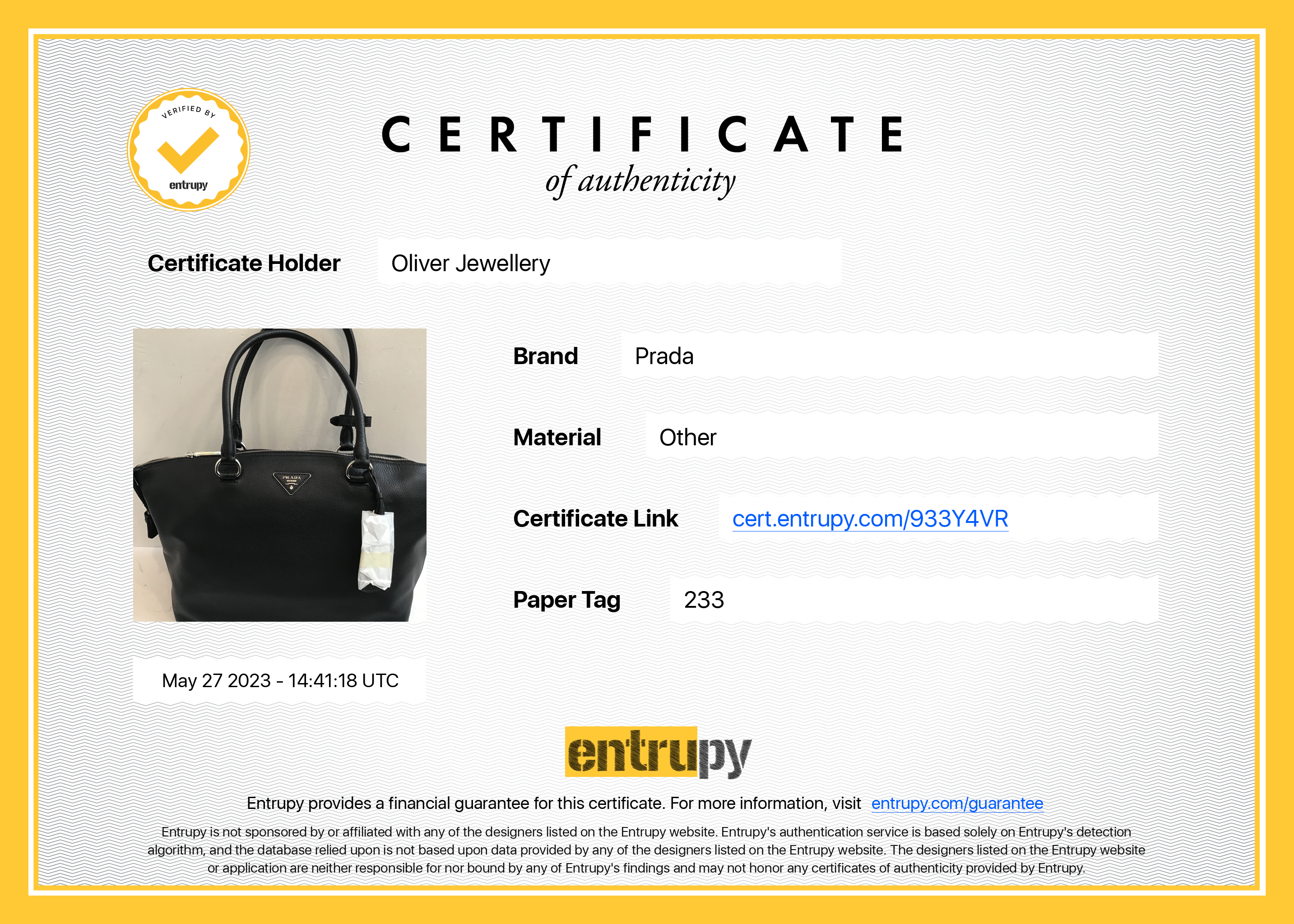 Prada Black Vitello Daino Zip Tote