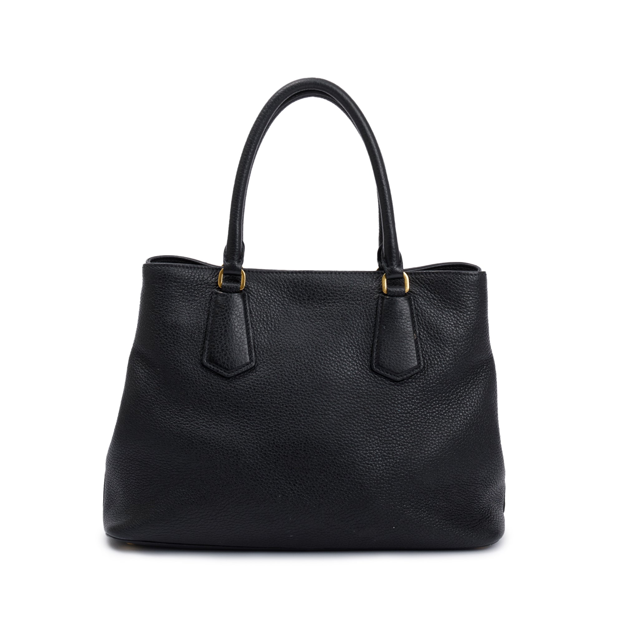 Prada Black Vitello Phenix Convertible Tote w/ Strap, Box & Authenticity Card