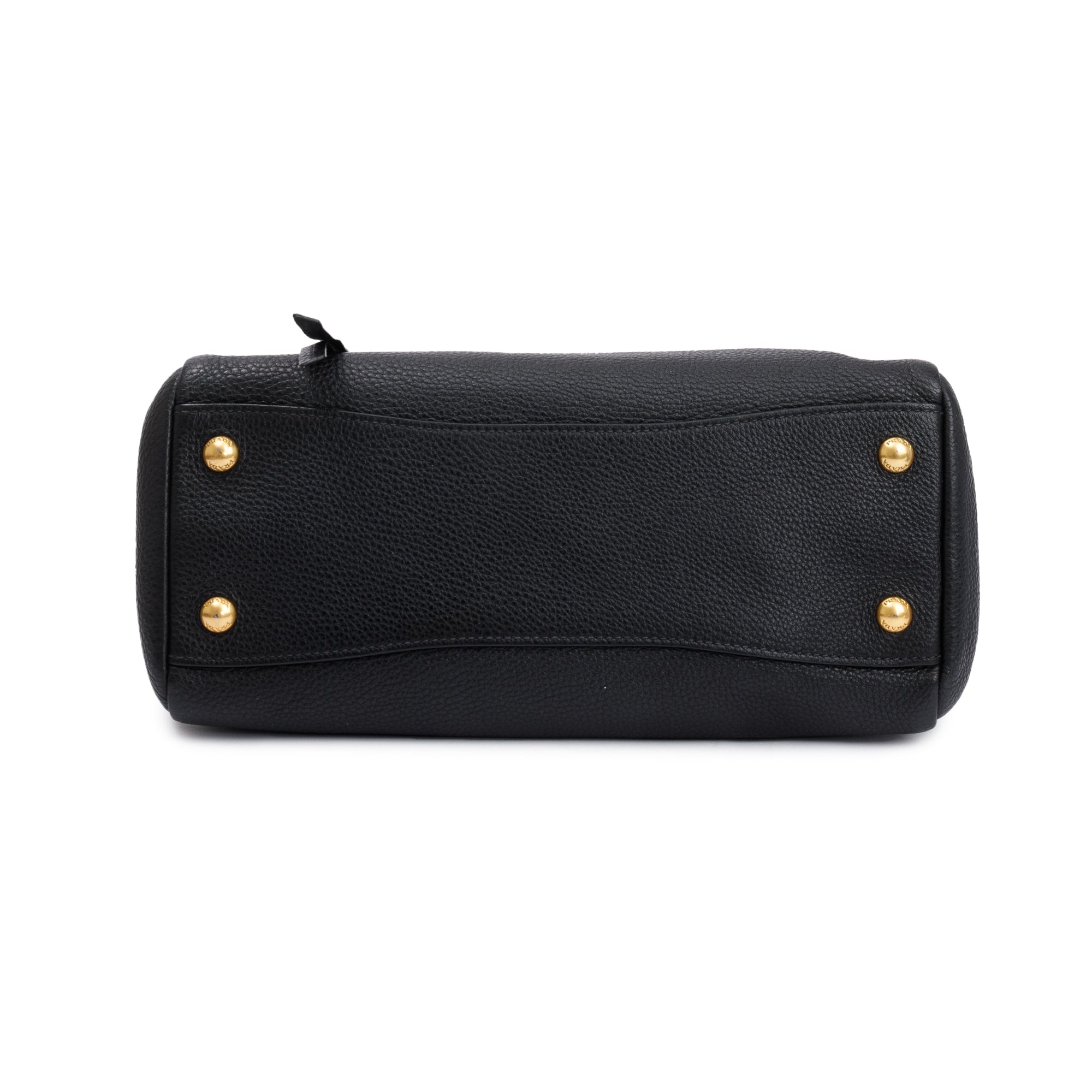 Prada Black Vitello Phenix Leather Pocket Tote w/ Strap & Authenticity Card