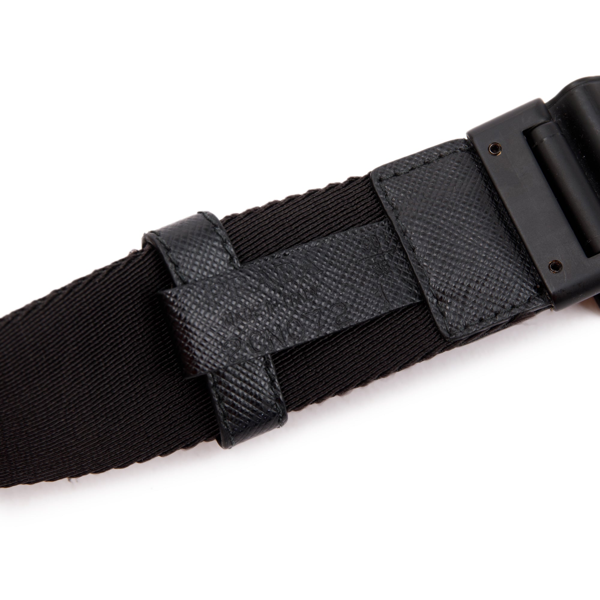 Prada Black Woven Nylon Belt, Size 90 36