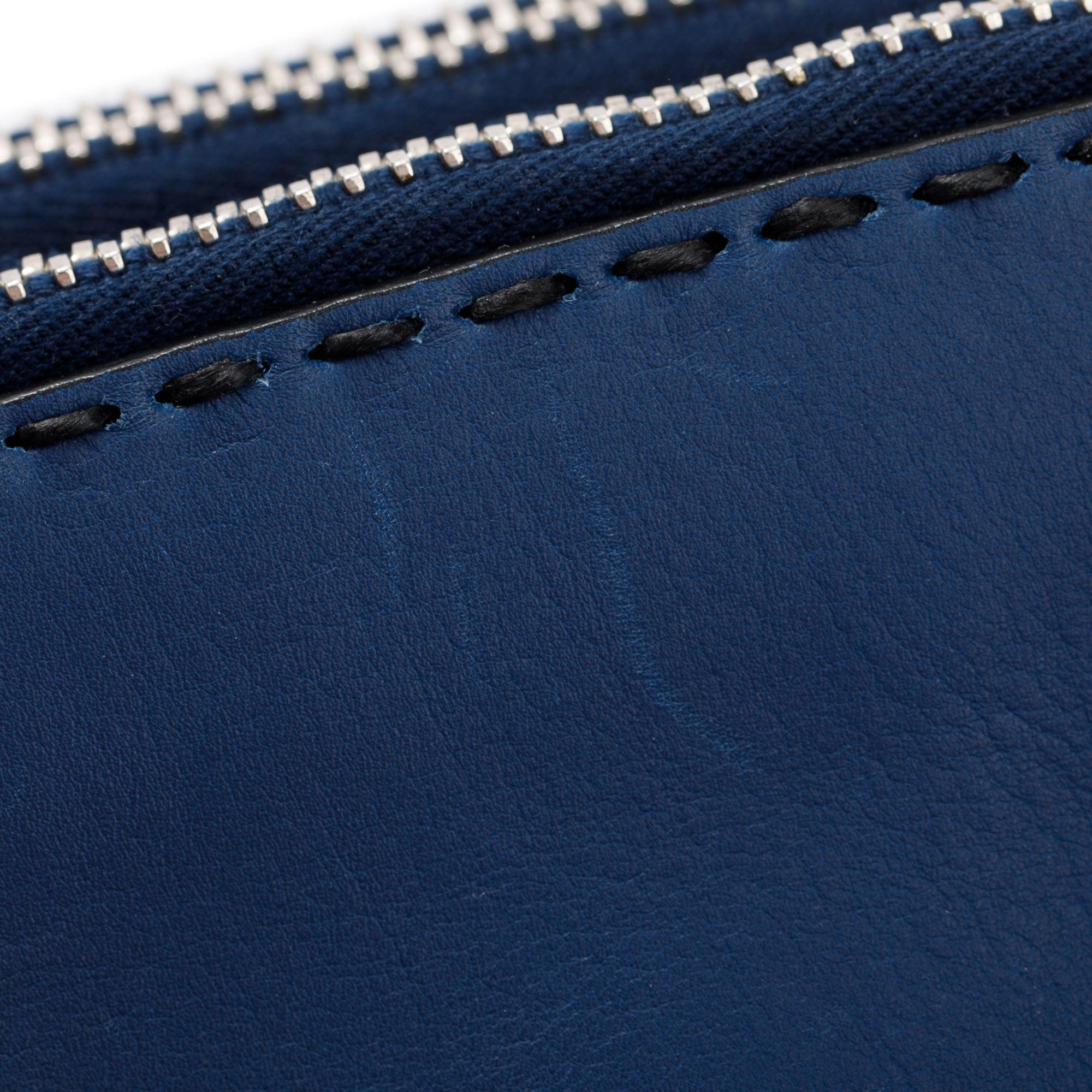 Prada Blue City Calf Small Twin Pocket Tote w/ Strap