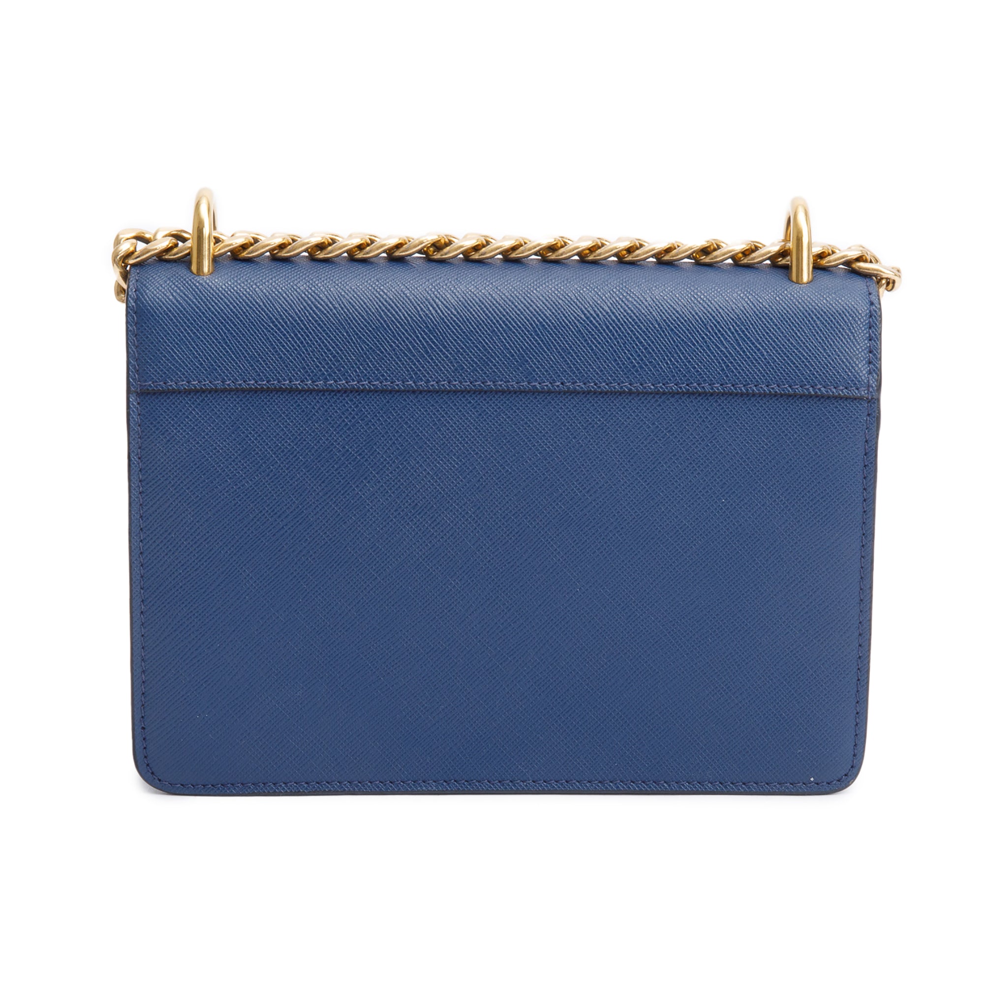 Prada Blue Saffiano Lux Chain Shoulder Bag