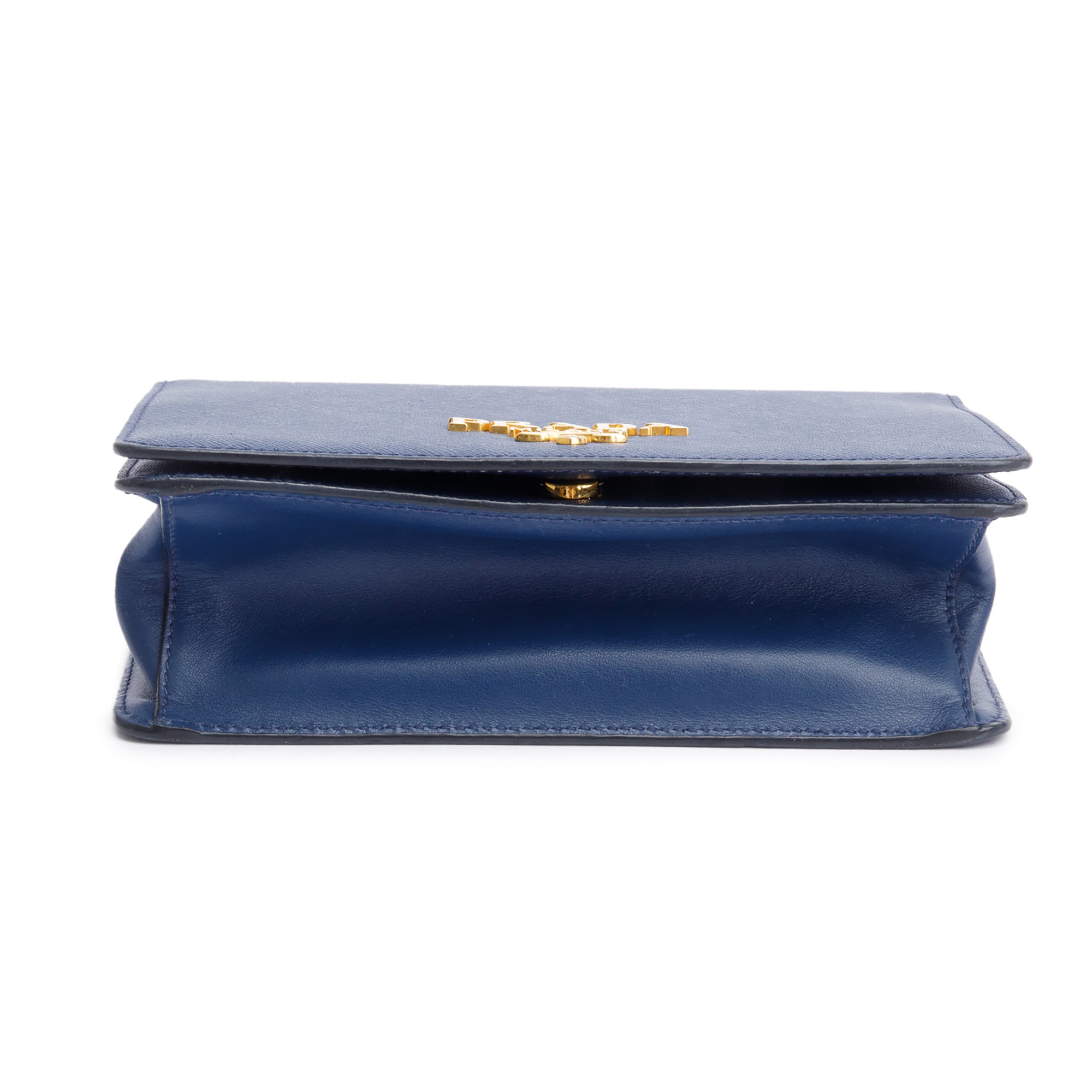 Prada Blue Saffiano Lux Chain Shoulder Bag