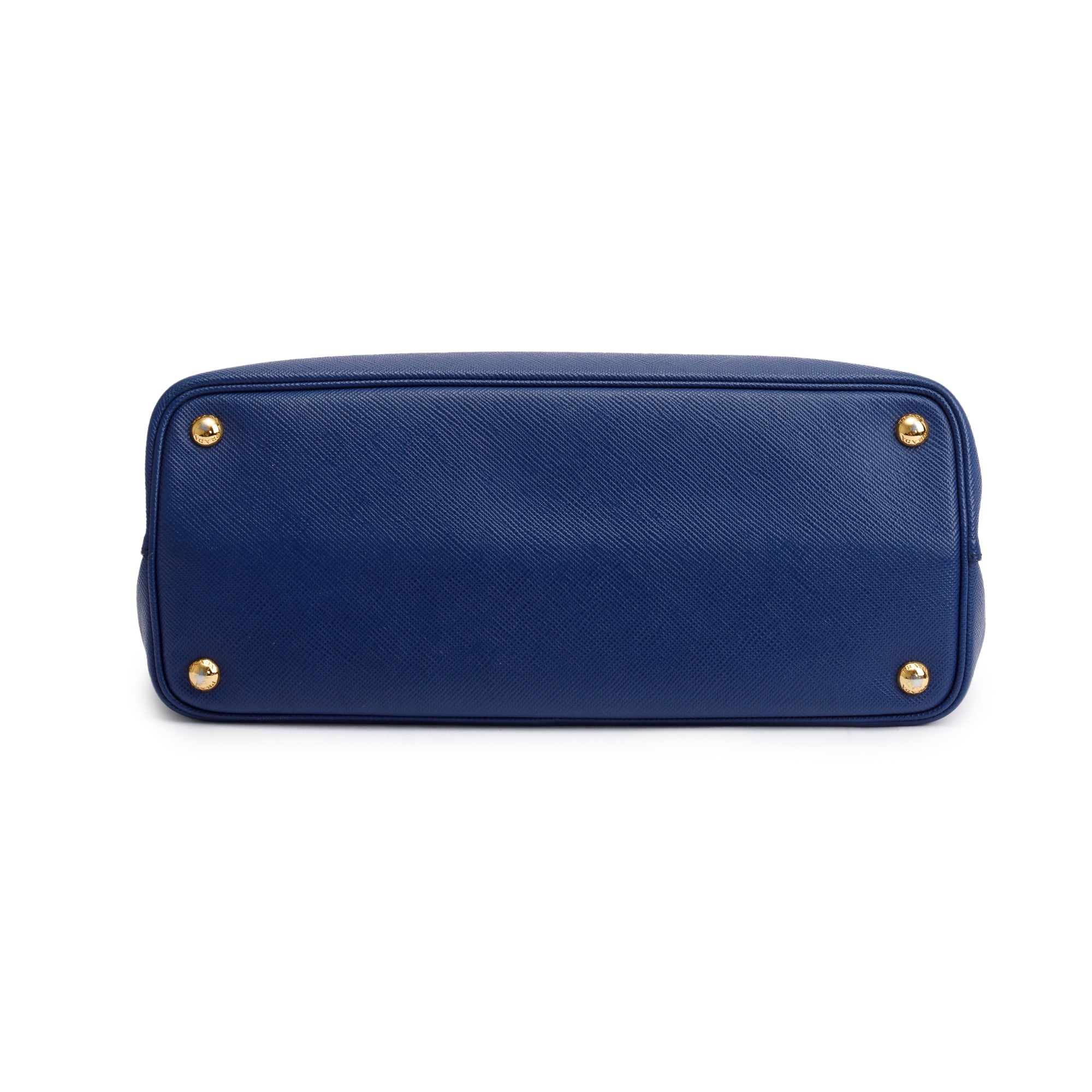 Prada Blue Saffiano Lux Medium Cuir Double Tote w/ Strap